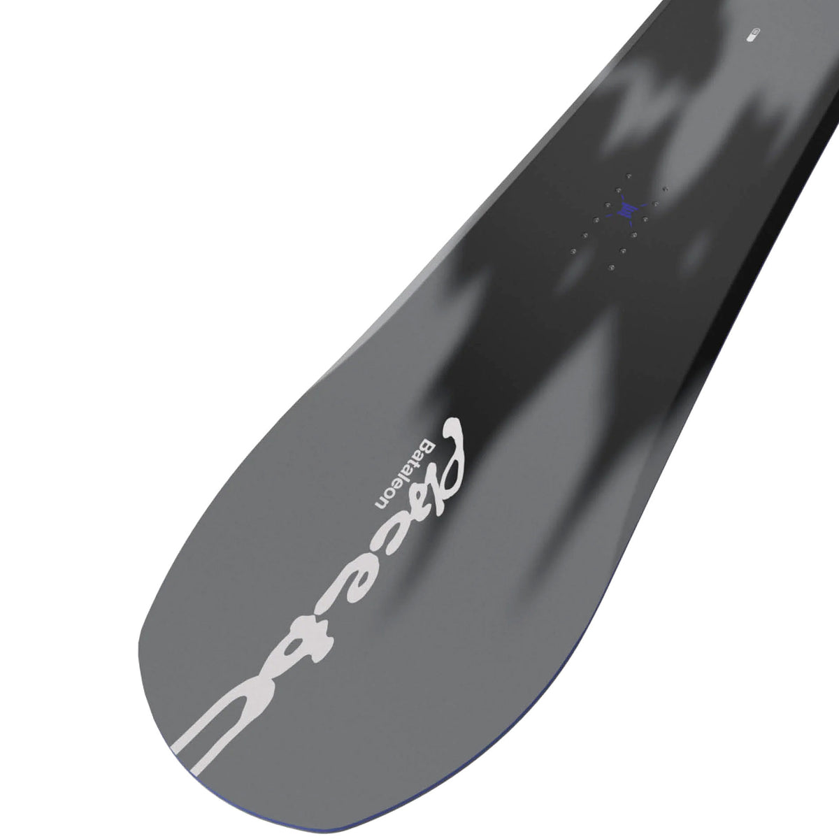 2027 Btaleon Placebo snowboard top look black and grey tie dye graphic