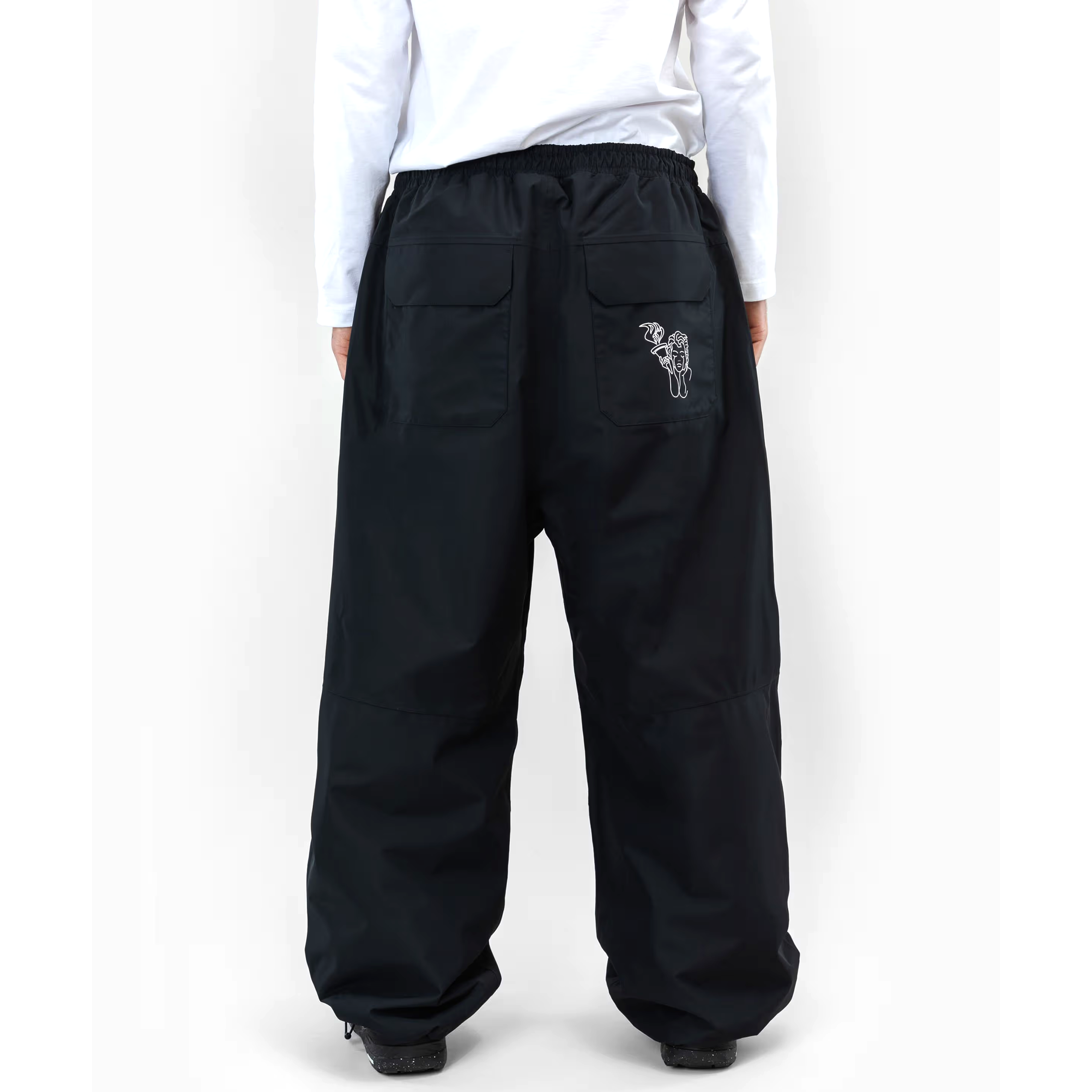 Black Beyond Medals Park snowboard pants with a baggy fit on body Back