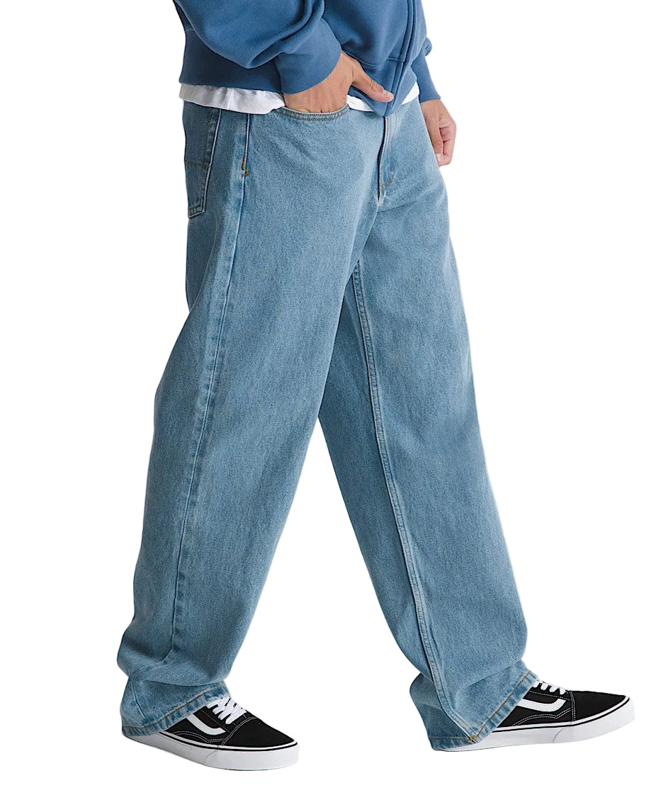 Stonewash Blue Check 5 Baggy Vans Pants