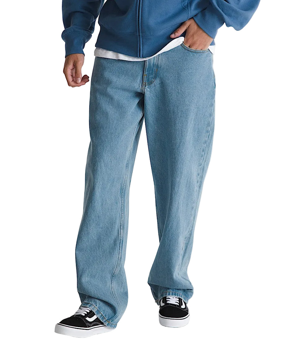 Stonewash Blue Check 5 Baggy Vans Pants