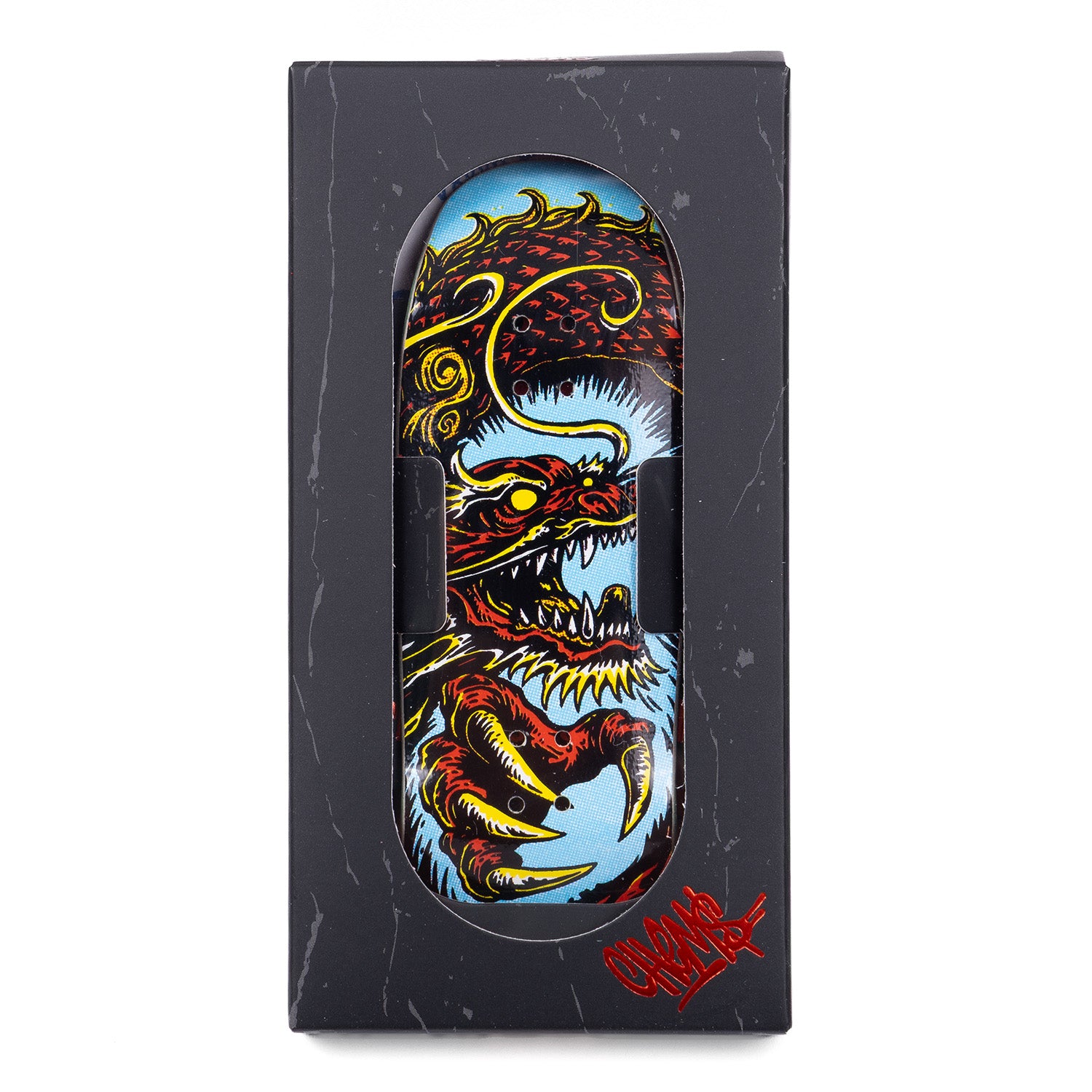 Blue/Red Dragon Chems Cruiser Fingerboard Packaging