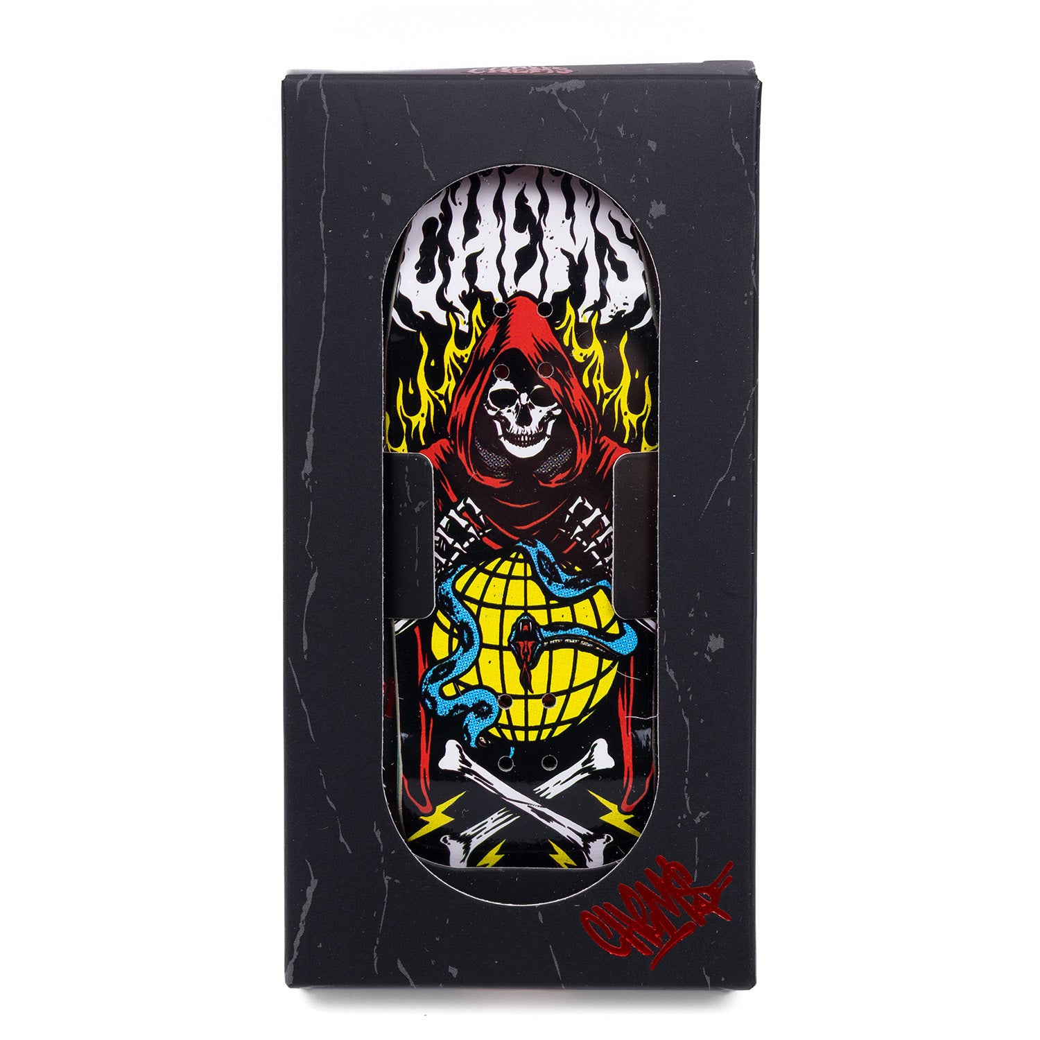 Global Grim Chems Cruiser Shape Fingerboard Deck Packaging