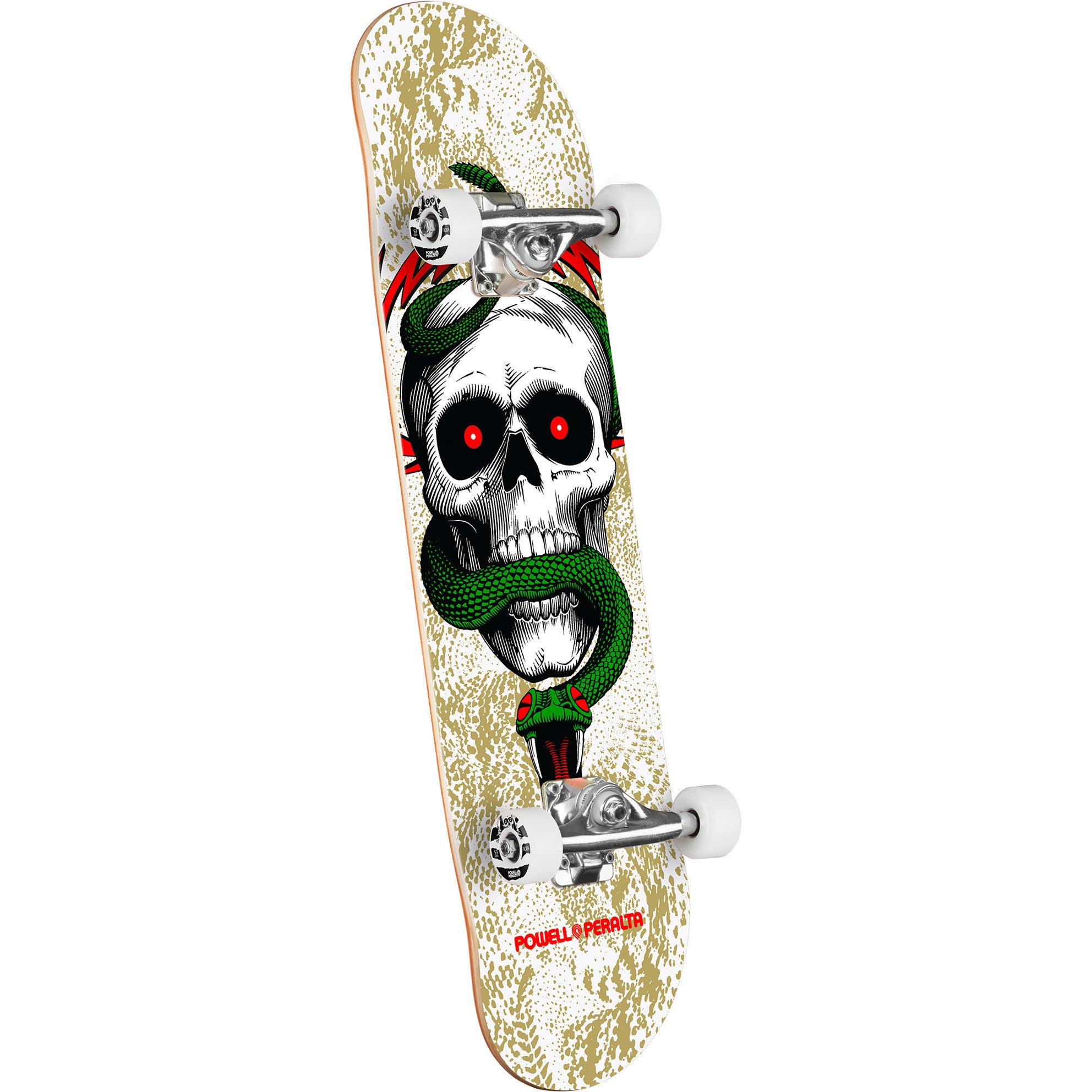 Powell Peralta Skull and Snake Birch Complete Skateboard - White/Metallic Gold