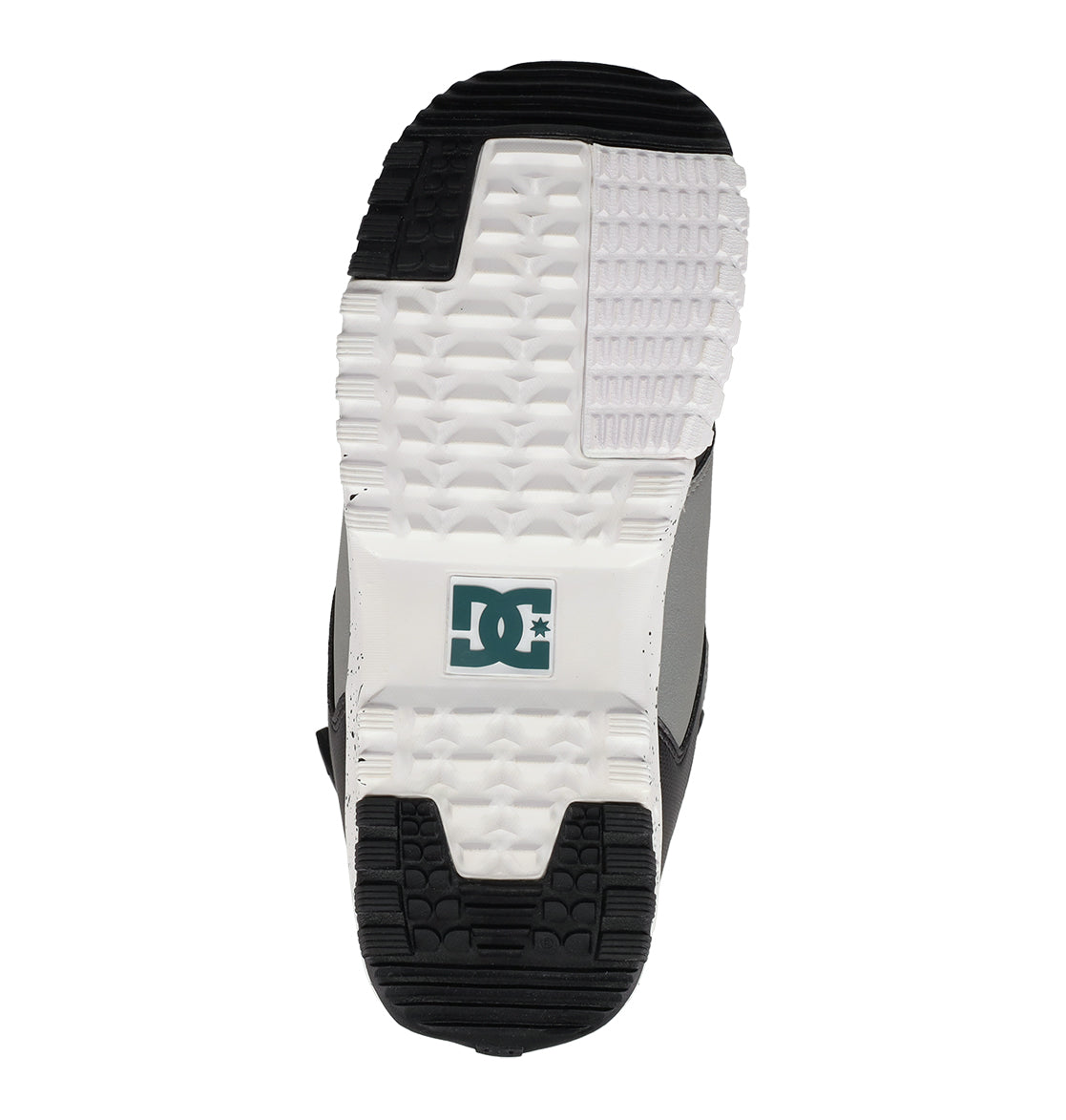 Black/Grey/Teal Control DC Snowboard Boots Bottom