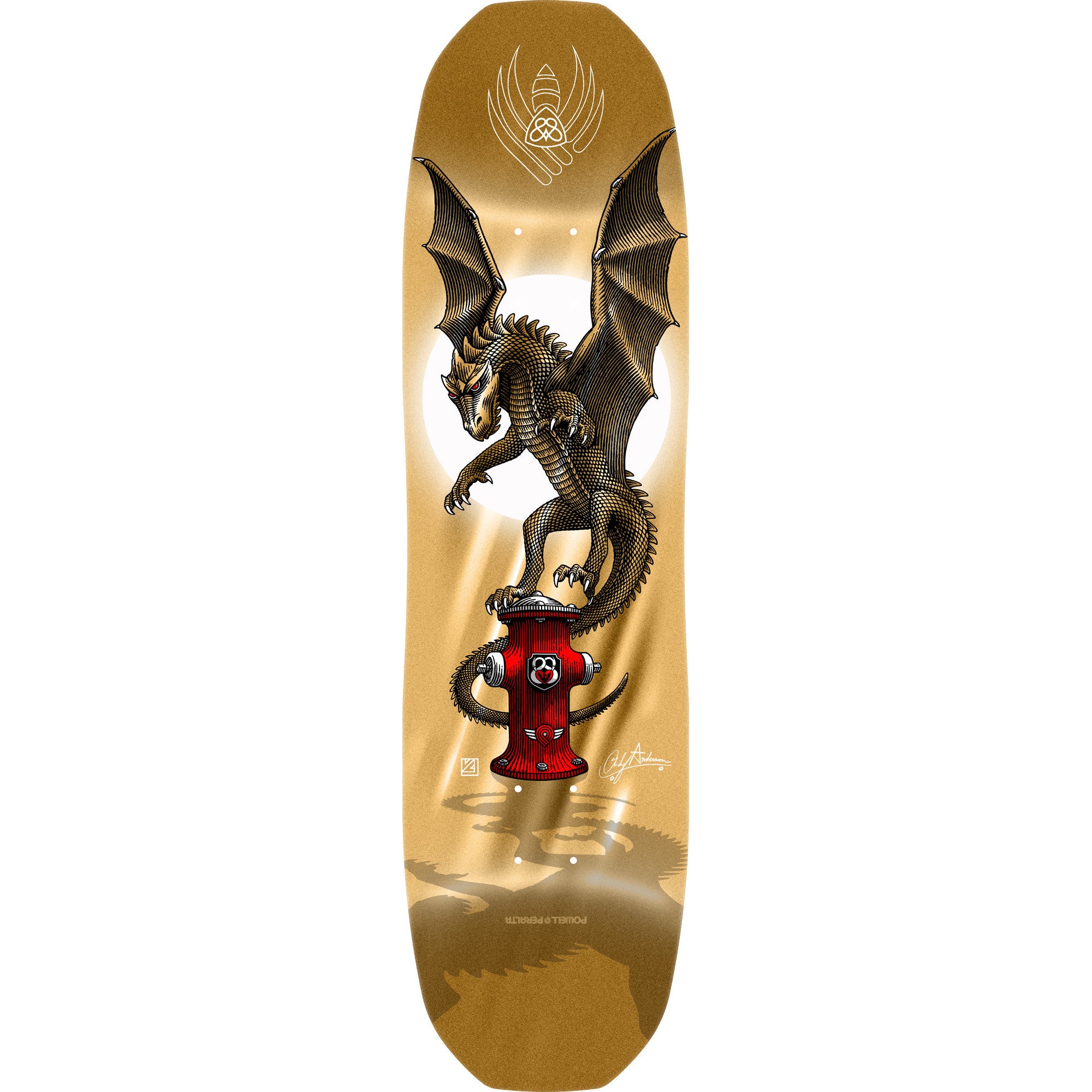 Powell Peralta Andy Anderson Hydrant Flight Skateboard Deck - Gold Foil(Shape 311)