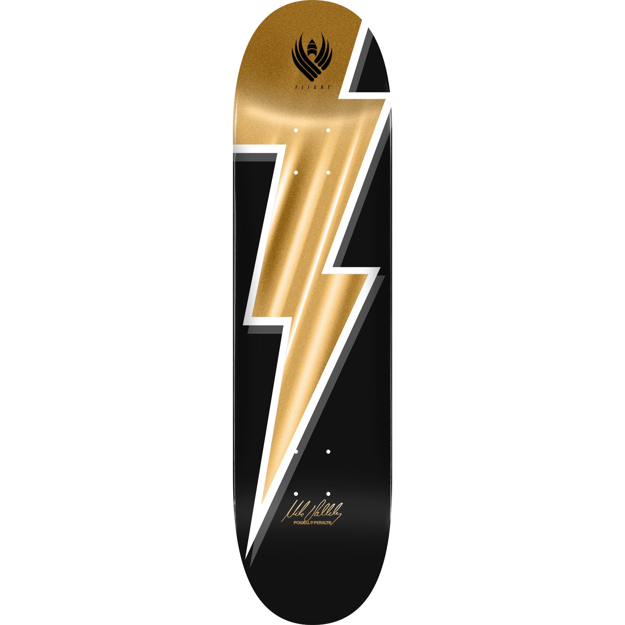 Powell Peralta Mike Vallely Lighting Bold Flight Skateboard Deck - Gold Foil