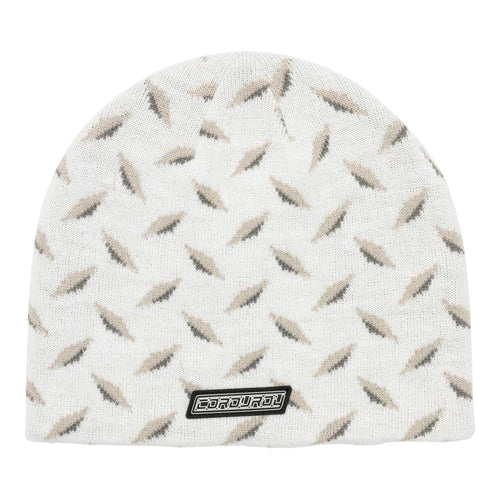 White Diamond Plate Corduroy Beanie