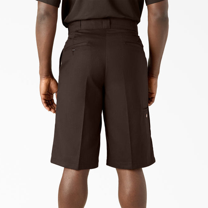 Dark Brown Loose Fit Dickies Work Shorts Back