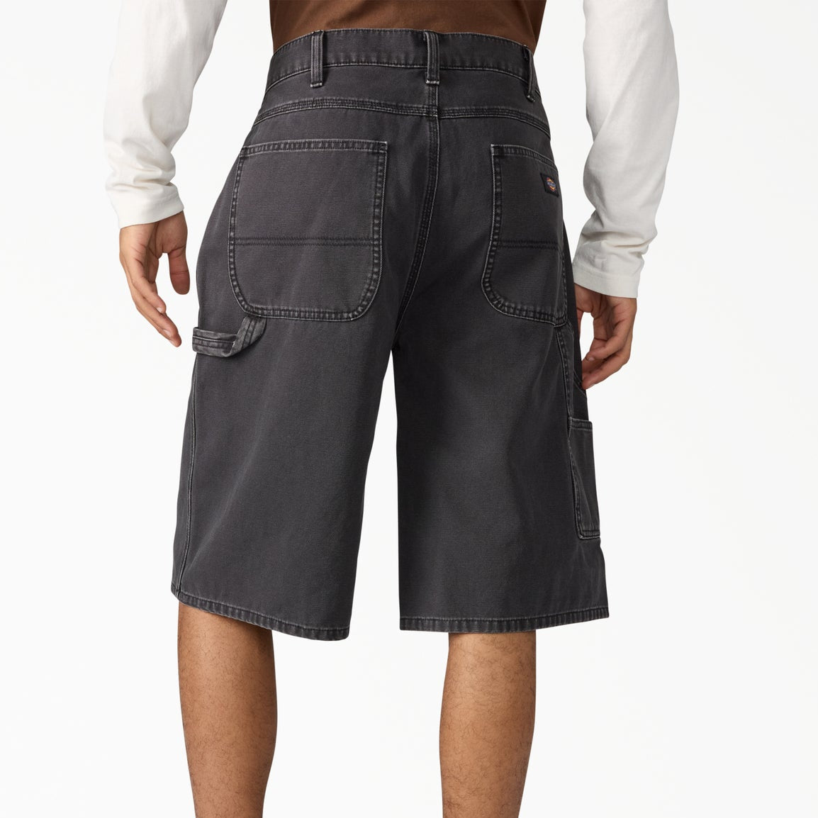Black Worn In Dickies Carpenter Shorts Back