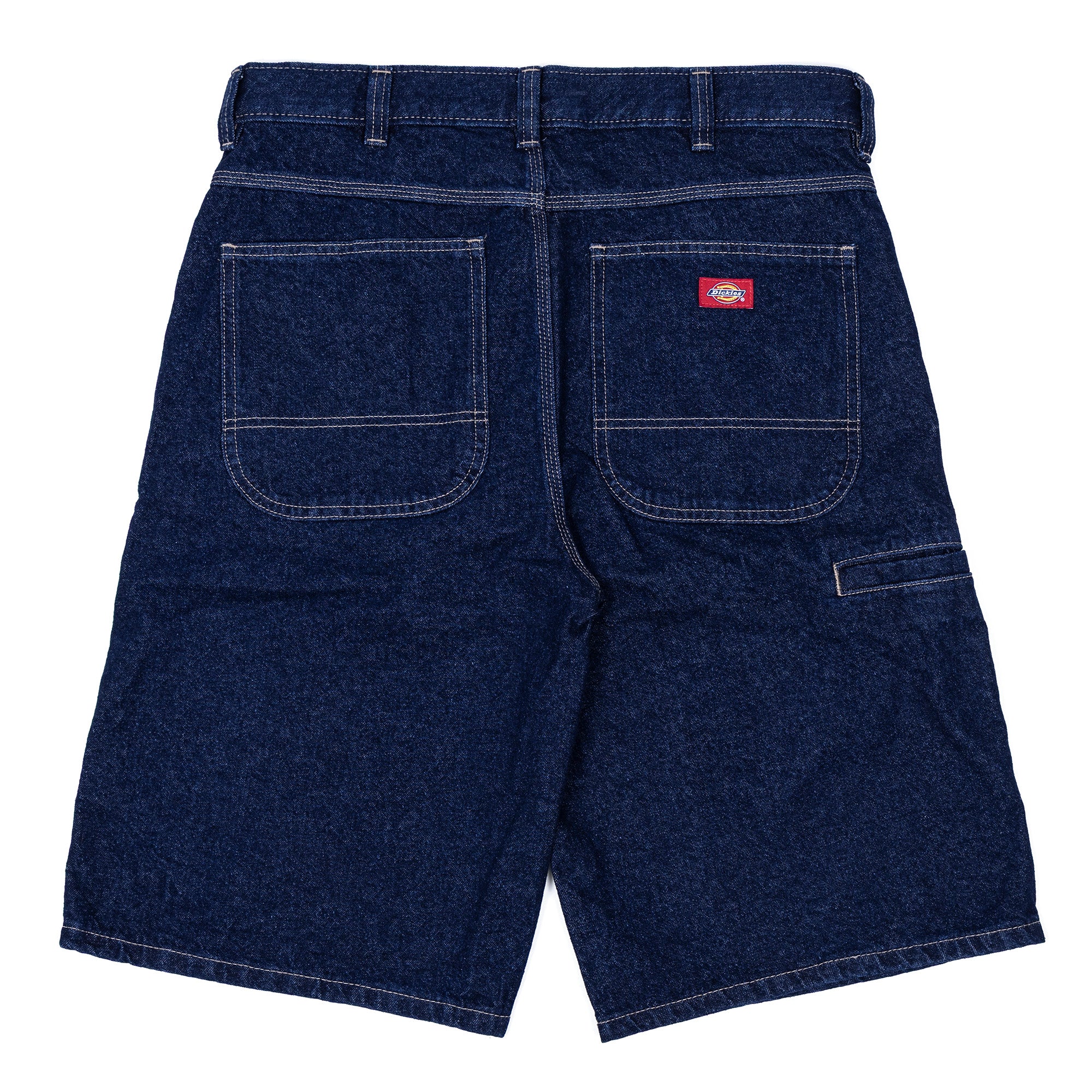 Dark blue Dickies 958 13" Denim Shorts with cell phone pocket and red tag