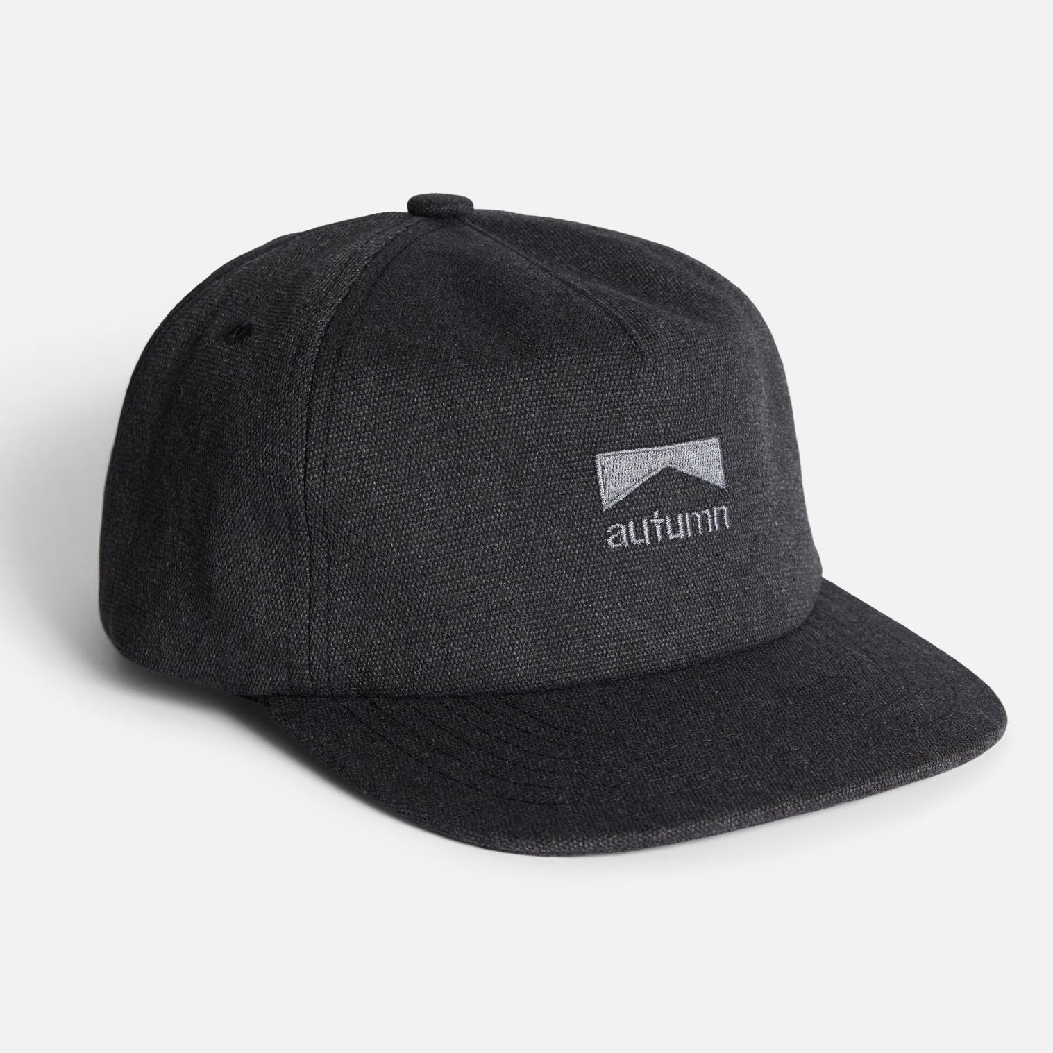 Black Washed Canvas Autumn Strapback Hat