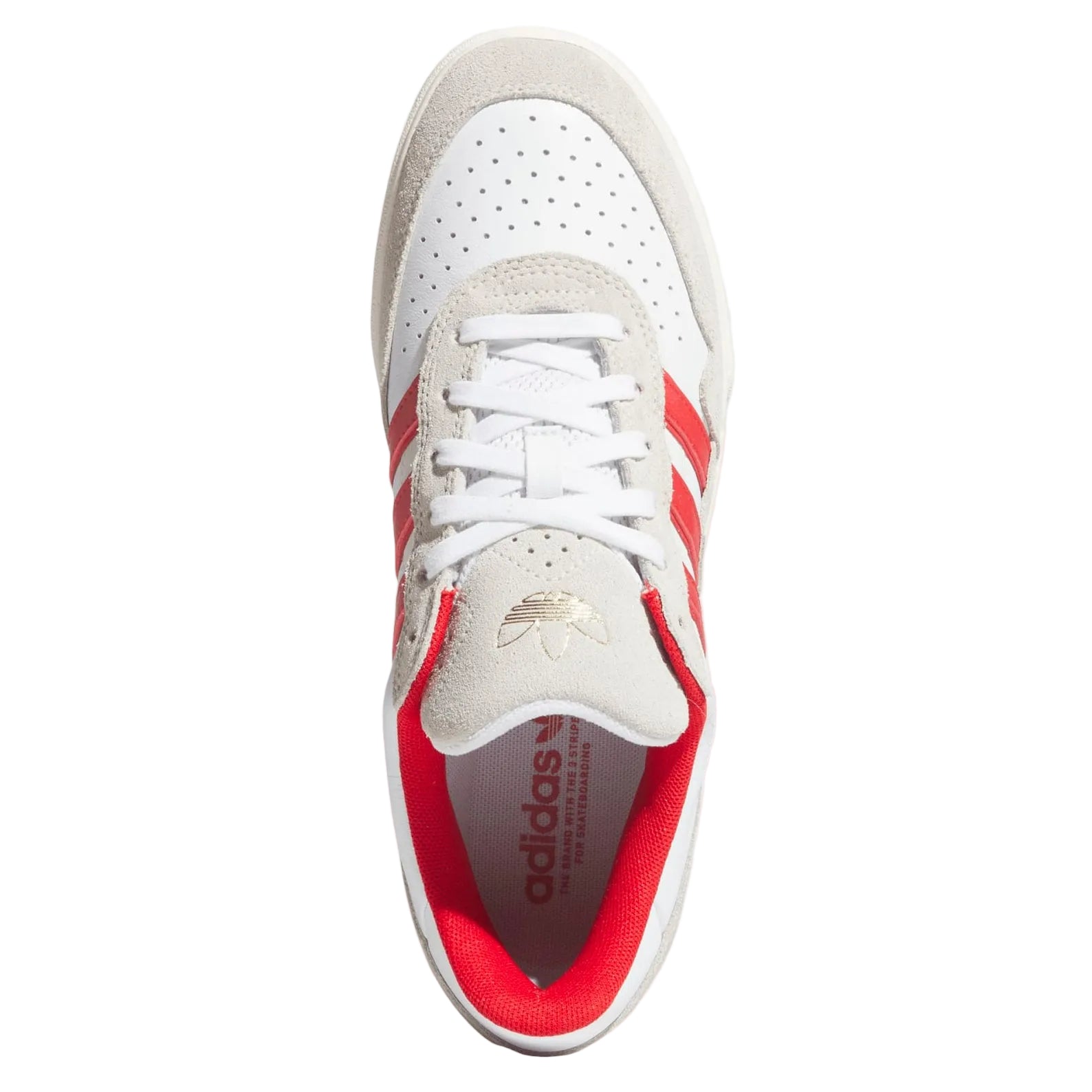 White/Red Tyshawn II Adidas Skate Shoe Top