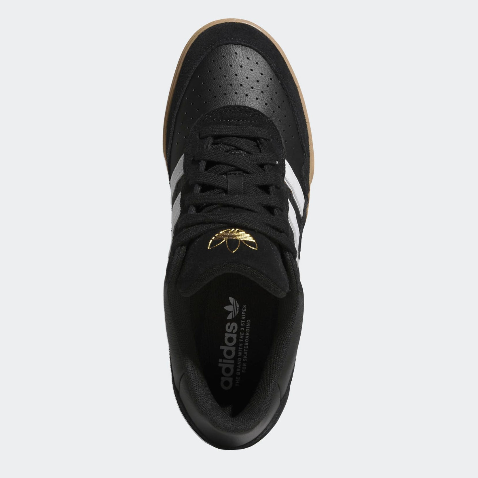 Black/Gum Adidas Tyshawn II Skate Shoe Top