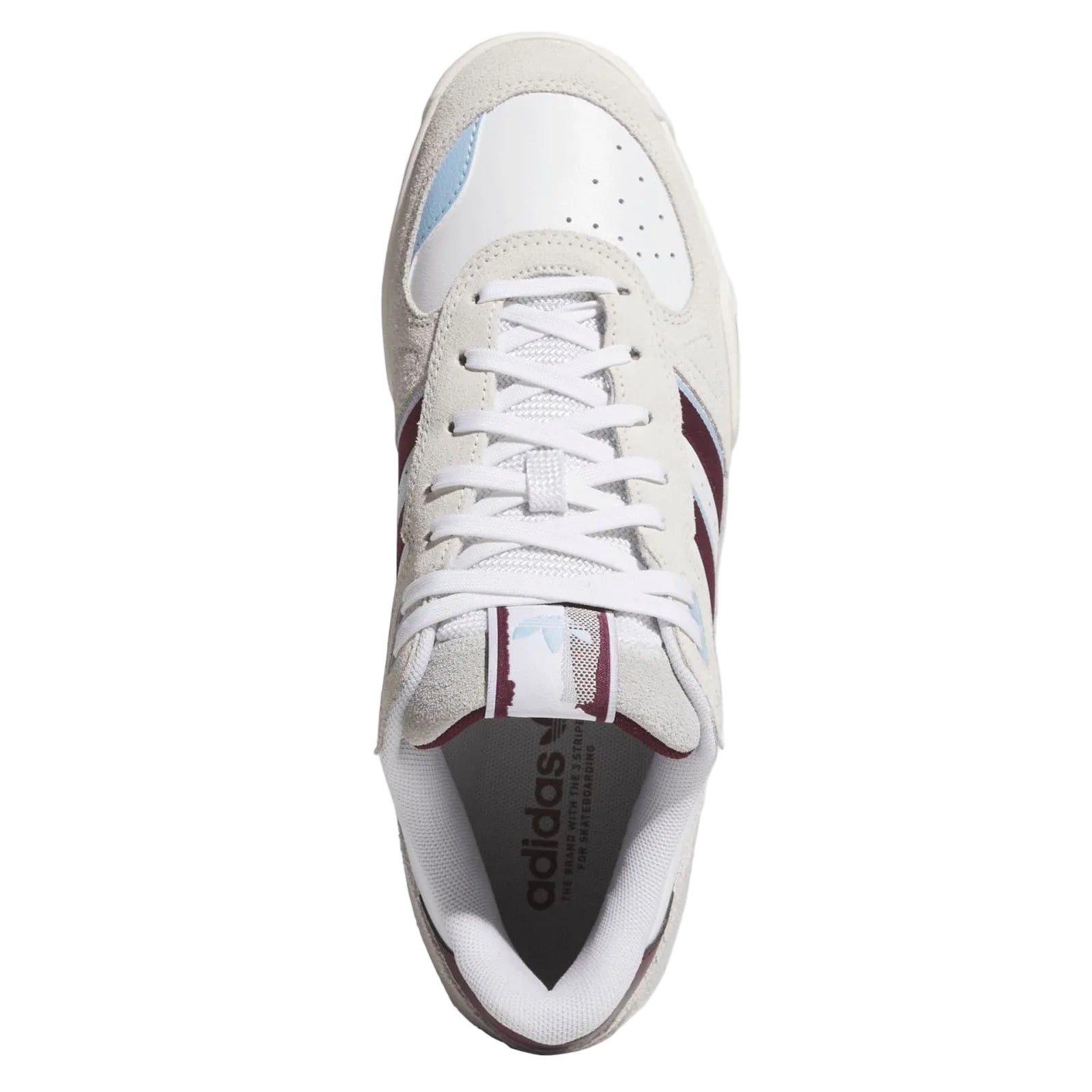 White/Maroon Tekkira Cup Adidas Skate Shoe Top