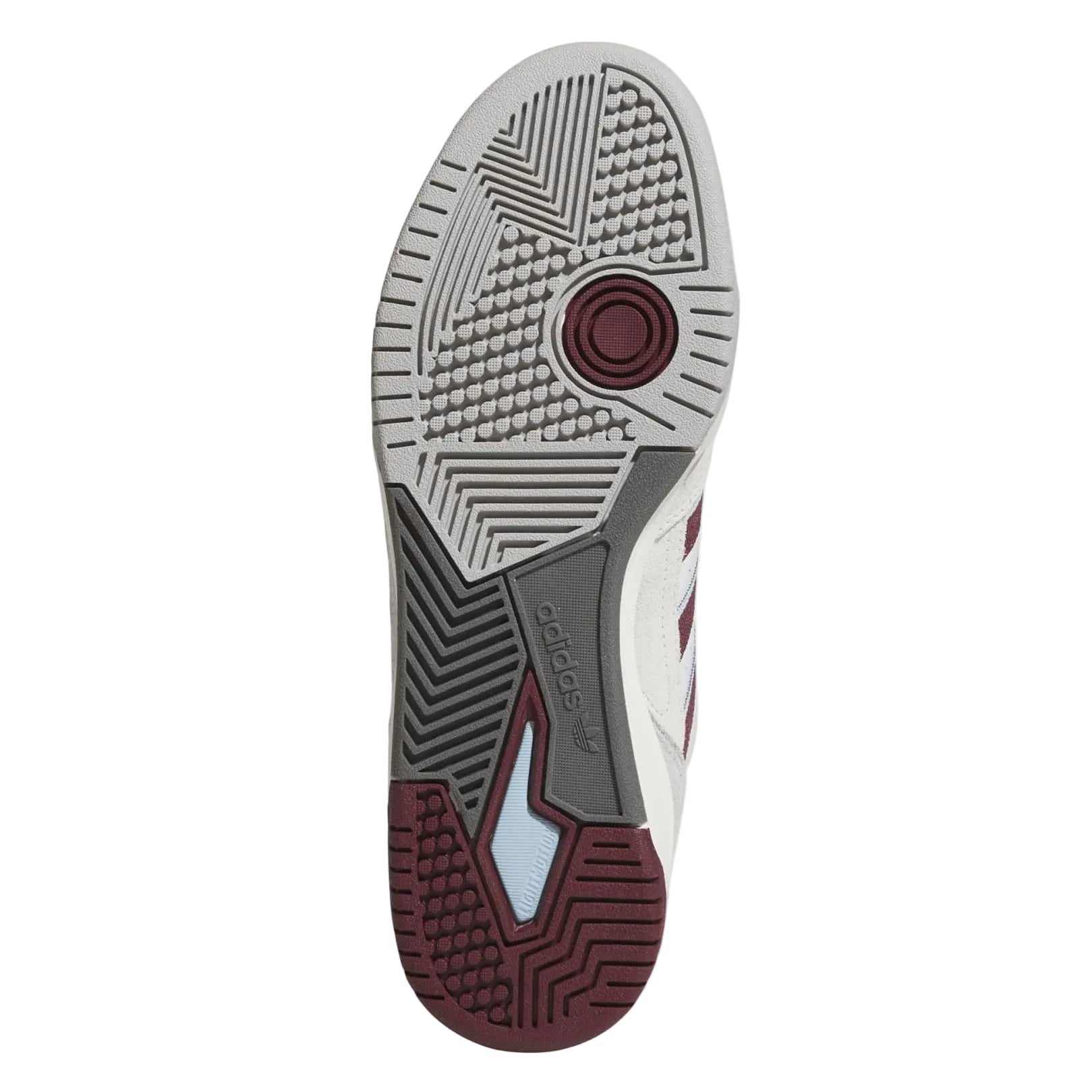 White/Maroon Tekkira Cup Adidas Skate Shoe Bottom