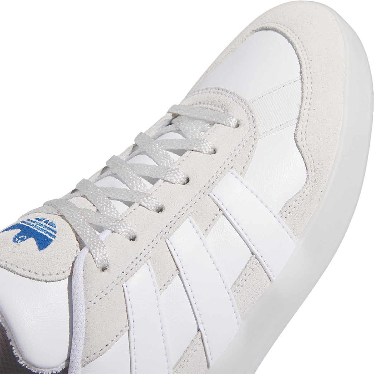 Crystal White Aloha Super Adidas Skate Shoe Detail