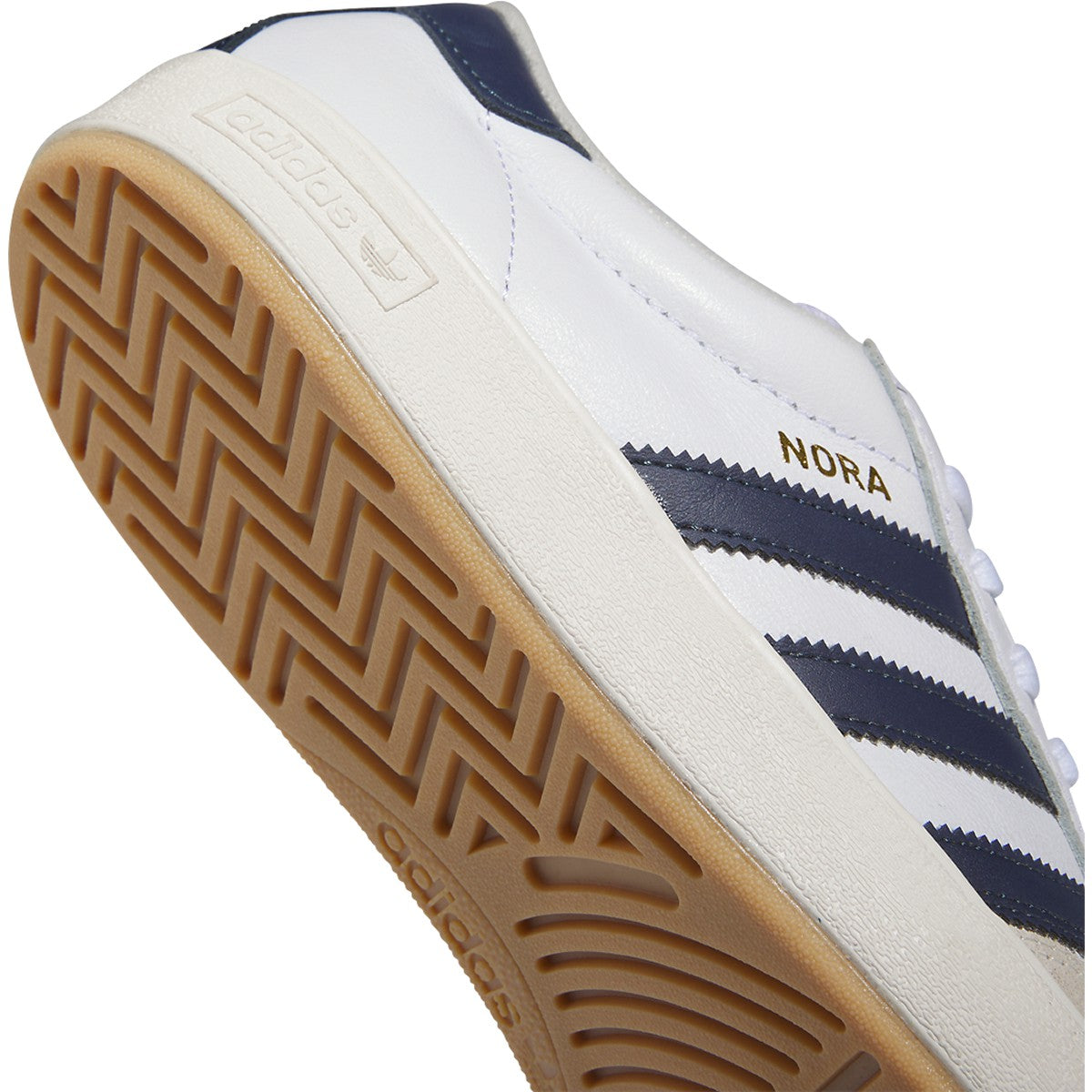 White/Navy Nora Adidas Skate Shoe Detail