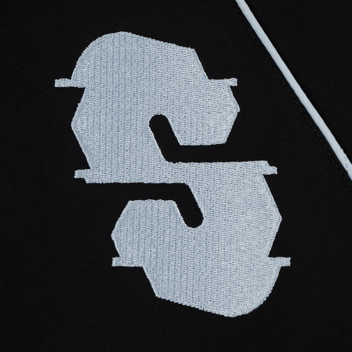 Black Insulated Souvenir Snow Track Pants Detail