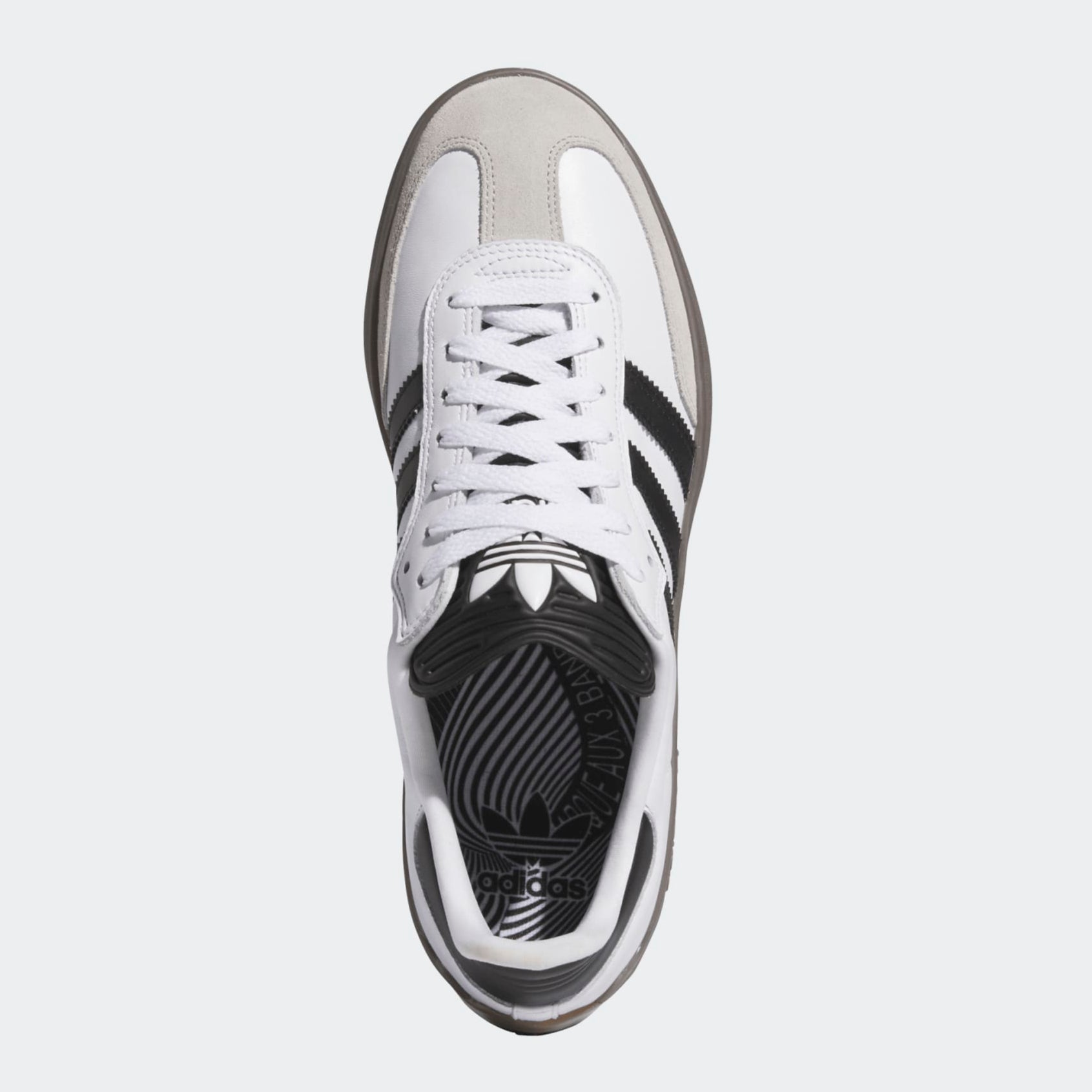 Black/White/Gum Puig Samba Adidas Skate Shoe Top