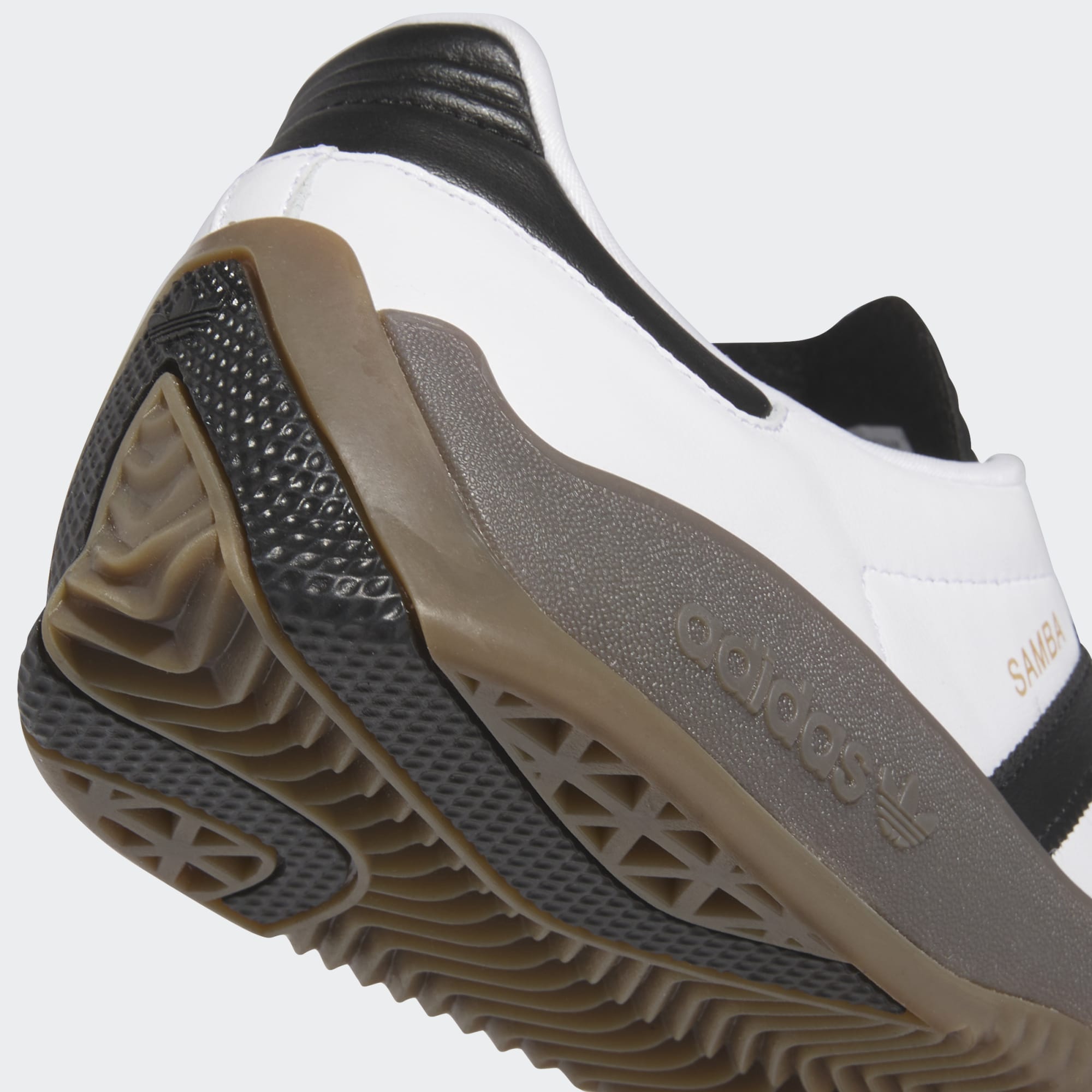 Black/White/Gum Puig Samba Adidas Skate Shoe Detail