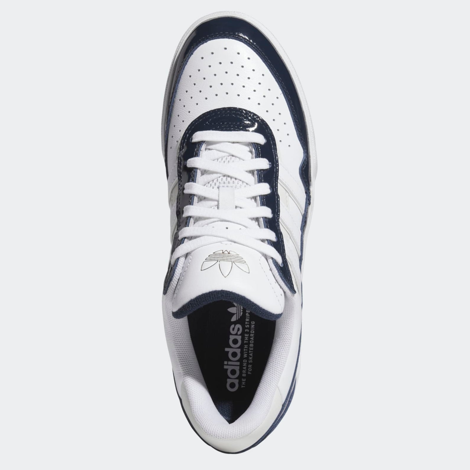 White/Navy Tyshawn II Adidas Skate Shoe Top