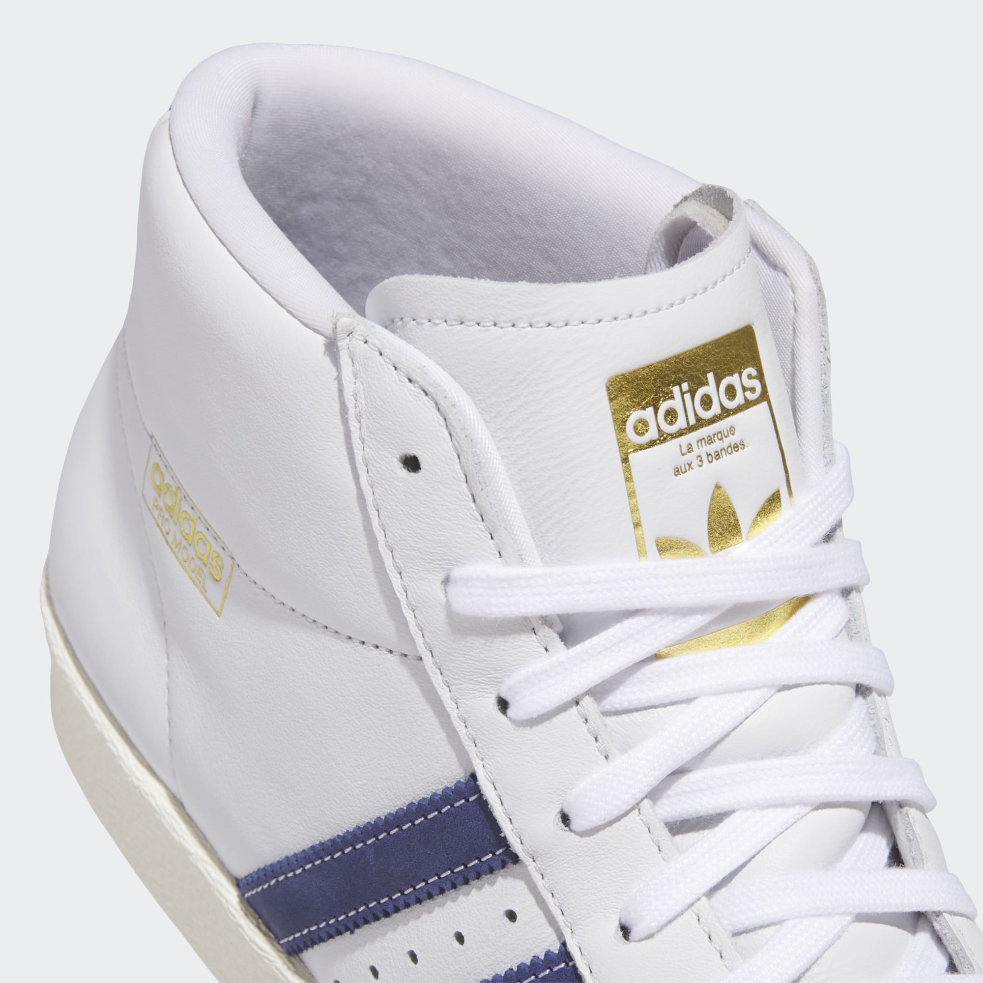 Crystal White Pro Model 80 ADV Adidas Skate Shoe Detail