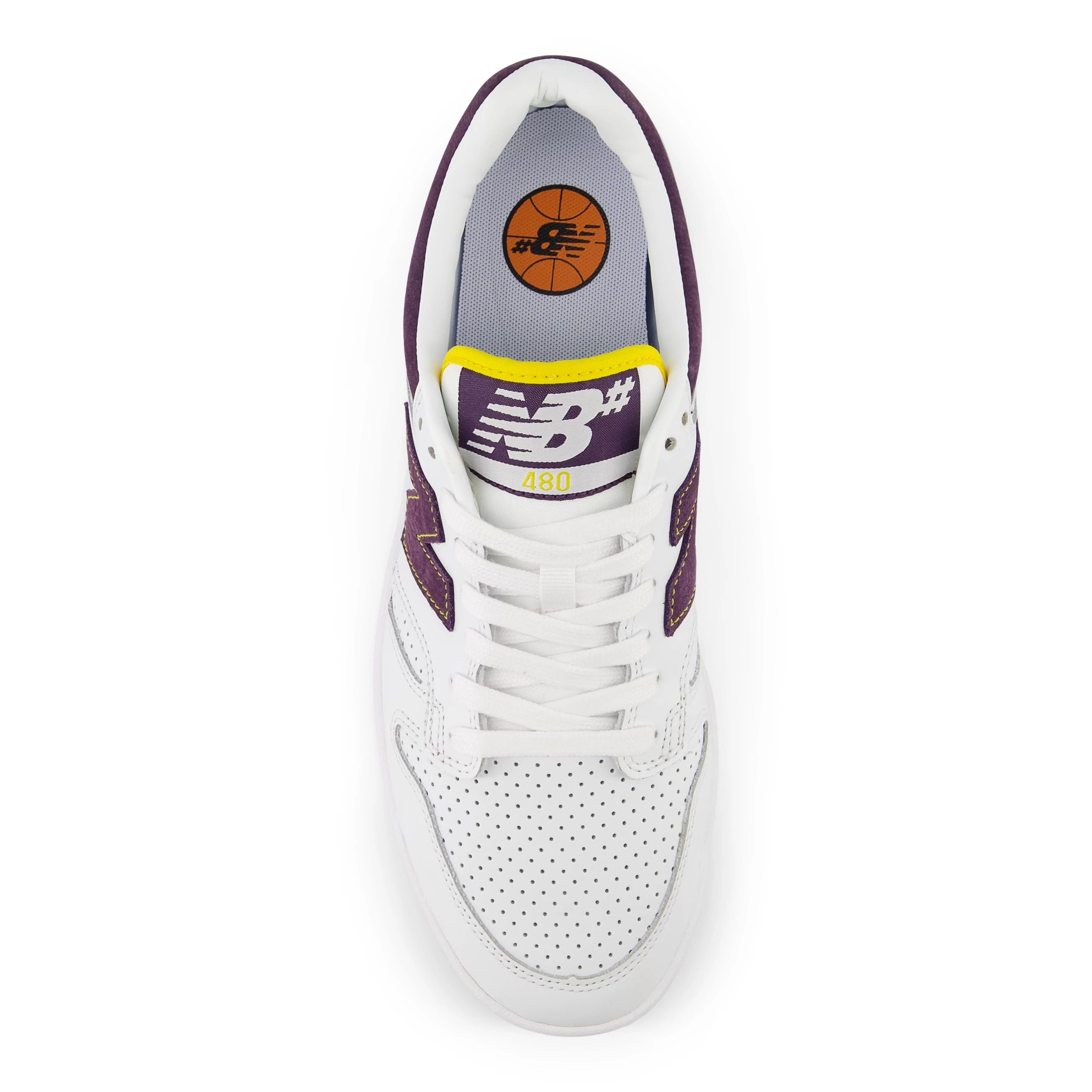 White 480 New Balance Skate Shoe Top