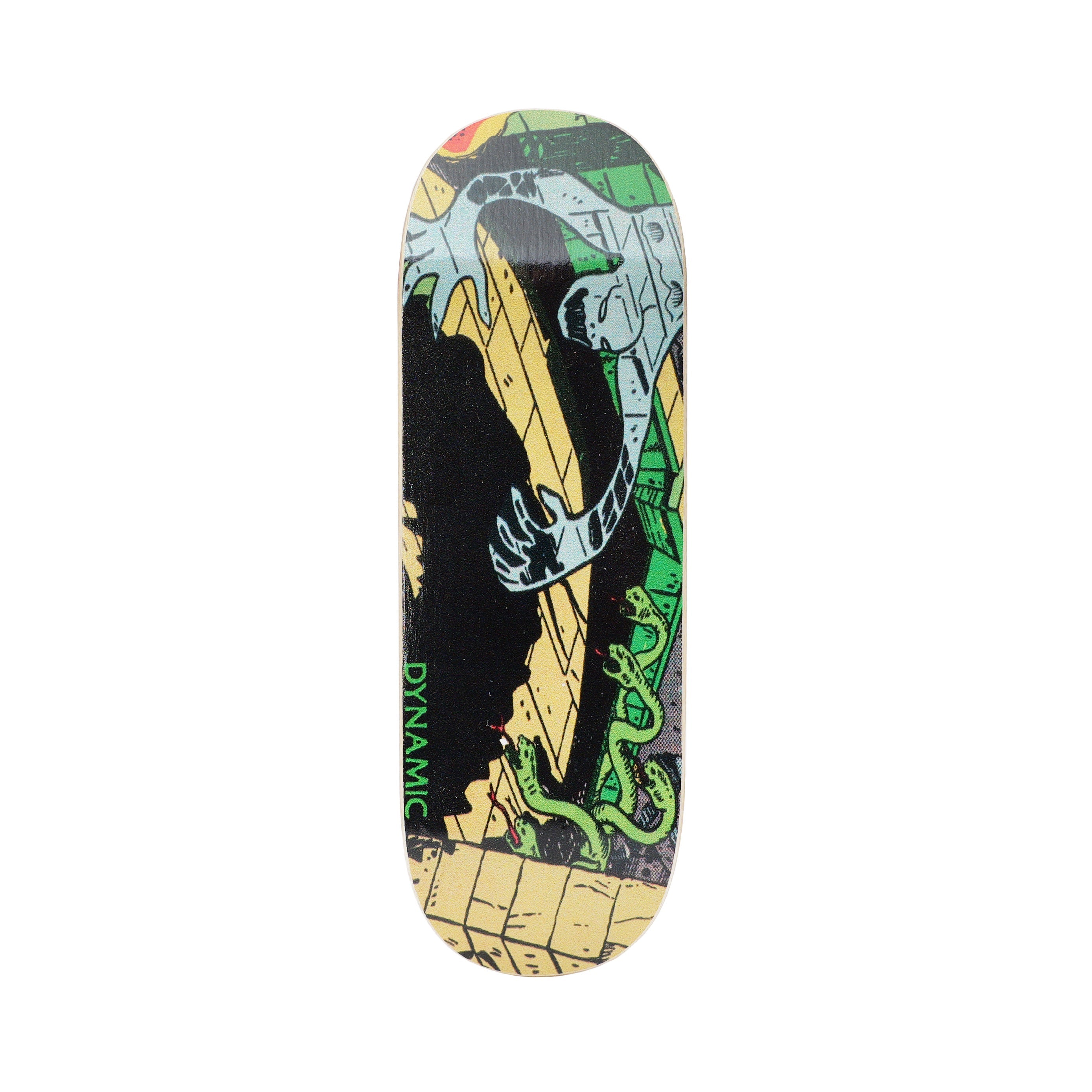 Encounter Dynamic fingerboard deck with a blue guy and green snakes
