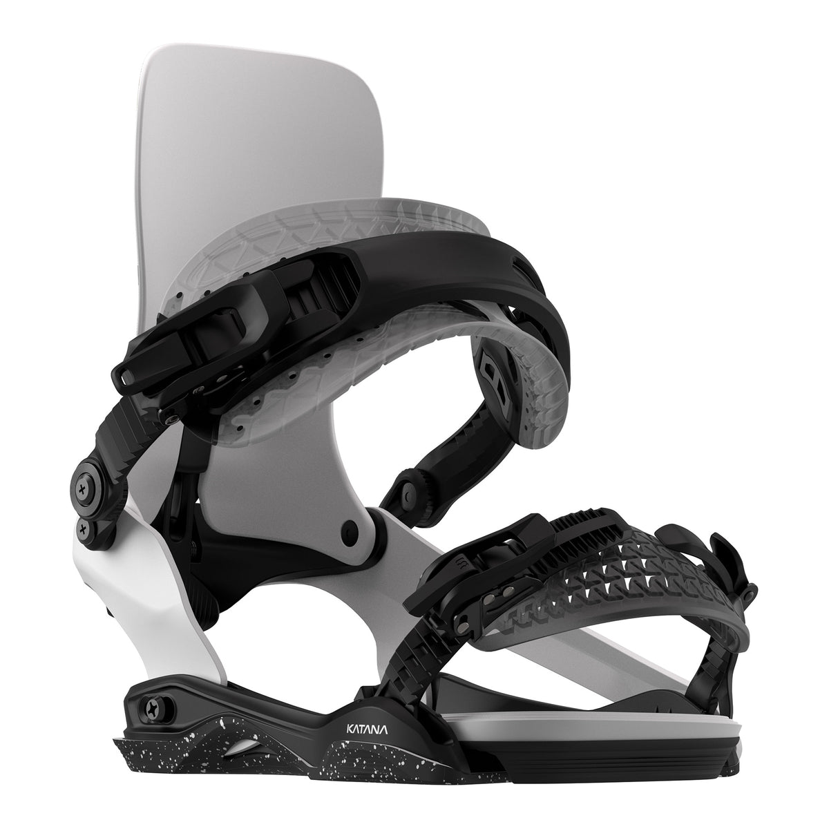 White 2027 Rome Katana AW Fase fast entry snowboard bindings front view