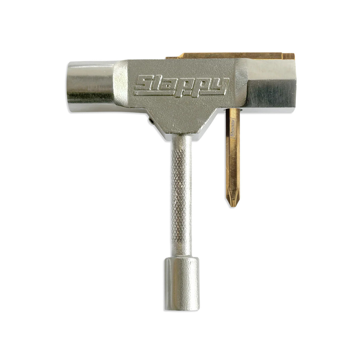 Slappy ST1 Skateboard Tool W/ Rethreader and Bearing Press - Silver