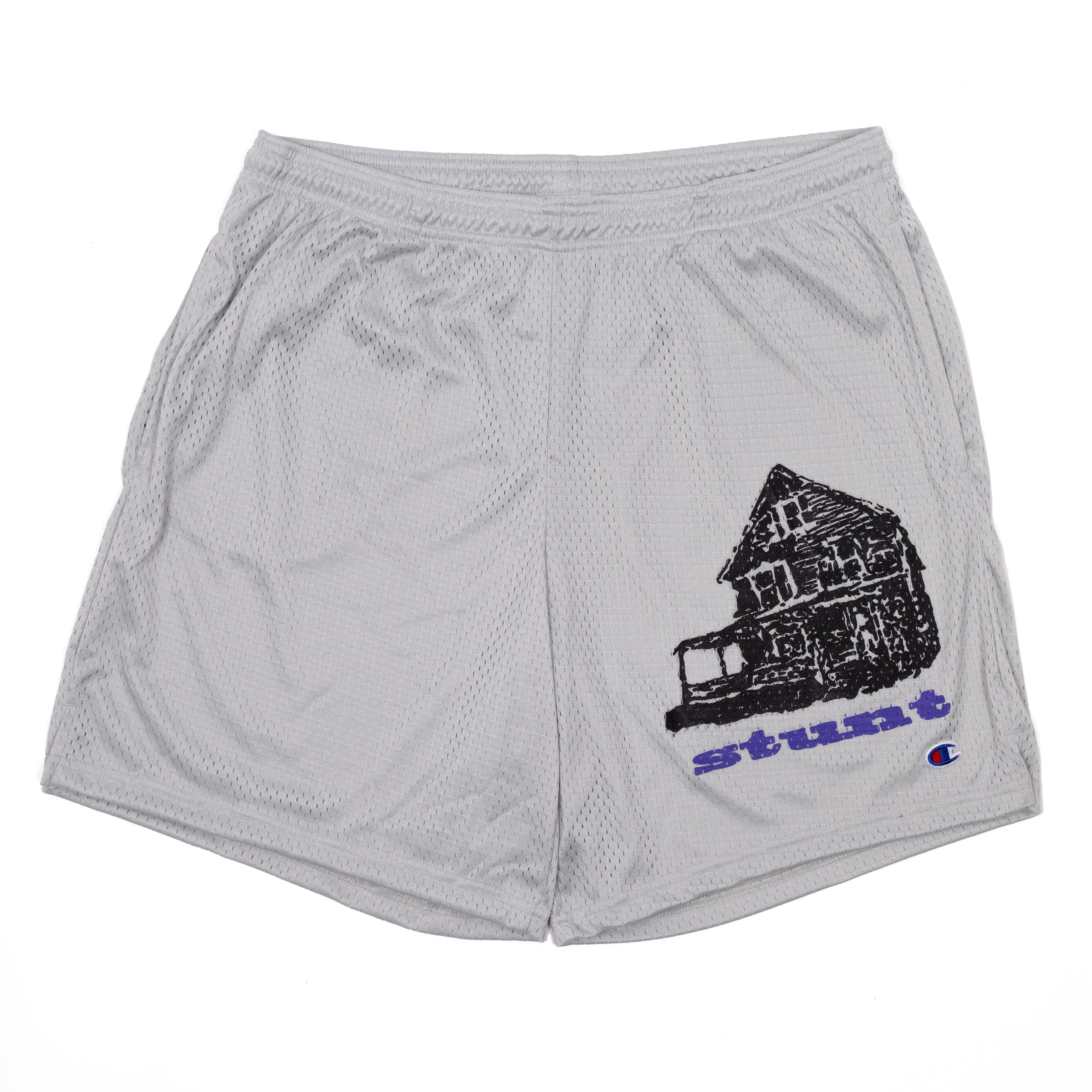 Grey Mesh Stunt365 Shorts