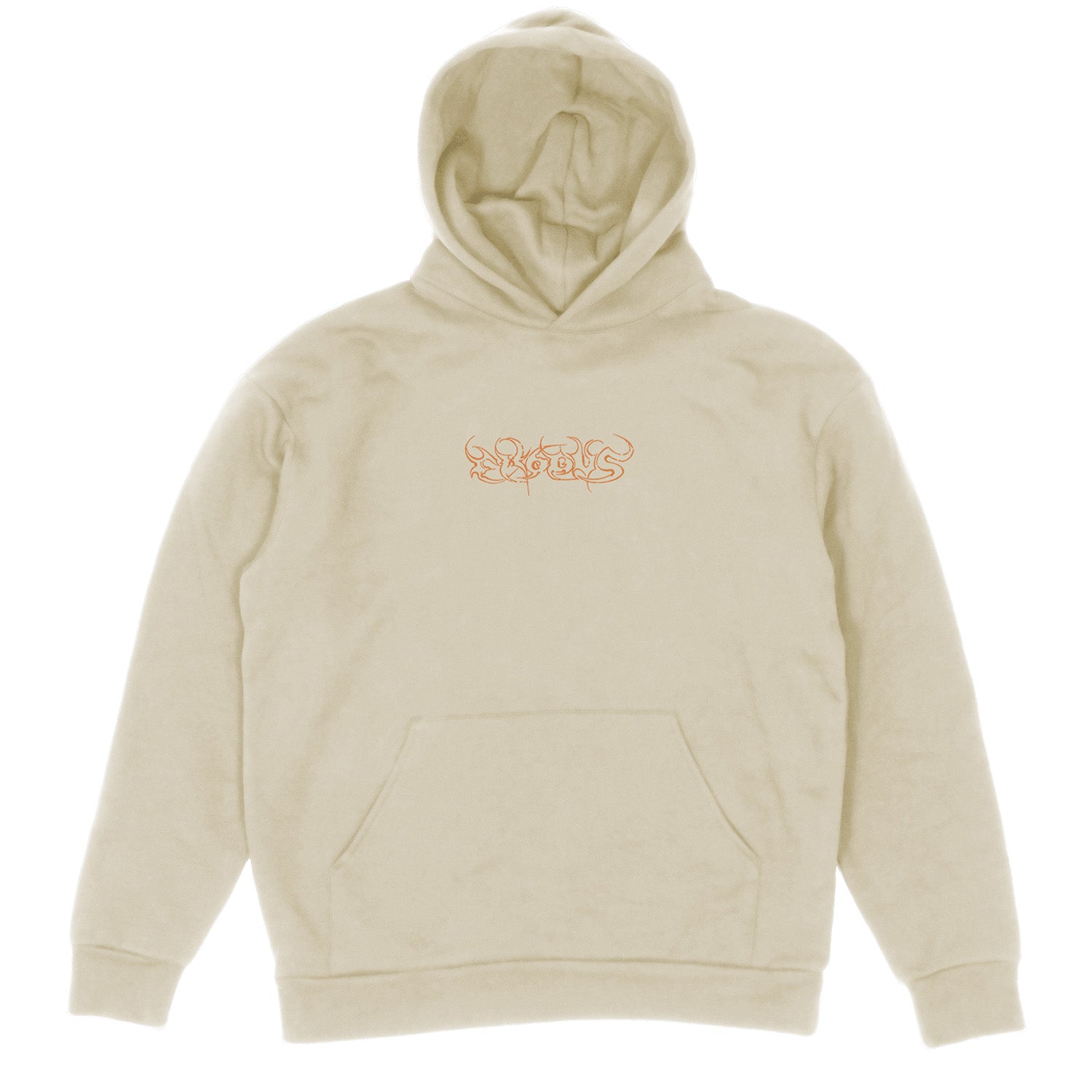 Natural Script Exodus Hoodie With Orange Print