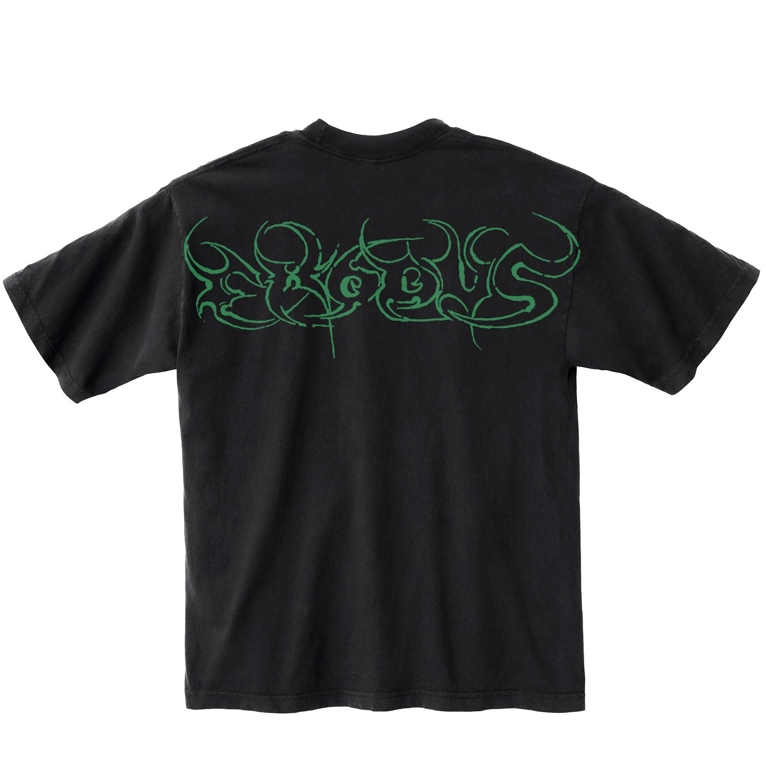 Black Exodus Script Tee W/ Oversized Back Print