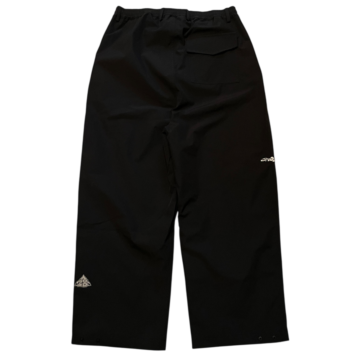 Midnight Black Smooth Shelz snowboard pants back view