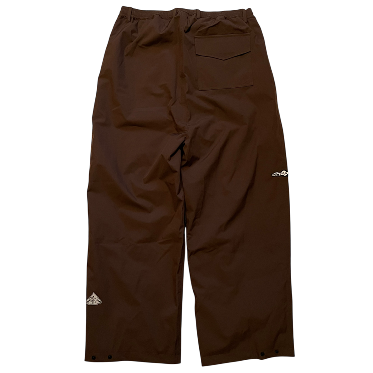 Chacolate Brown Smooth Shelz snowboard pants back view