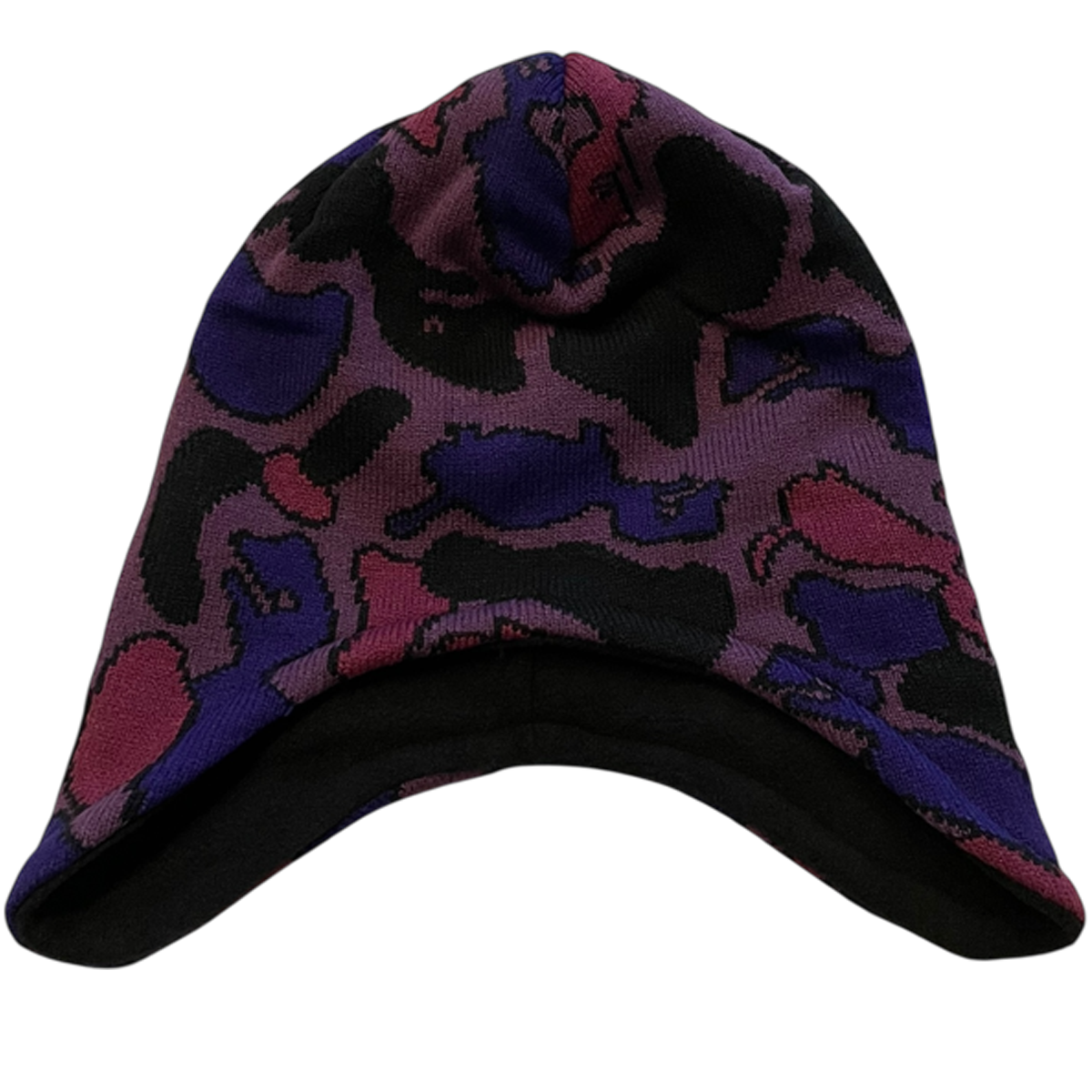 Purple Tortoise Smooth ear flap beanie front view