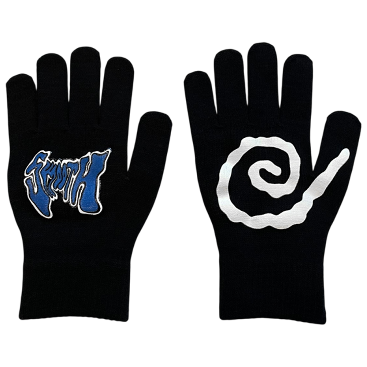 black Knit Smooth gloves