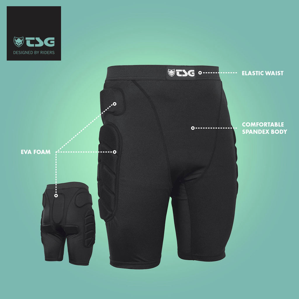 TSG All Terrain Crash Pants Protective Shorts - Black