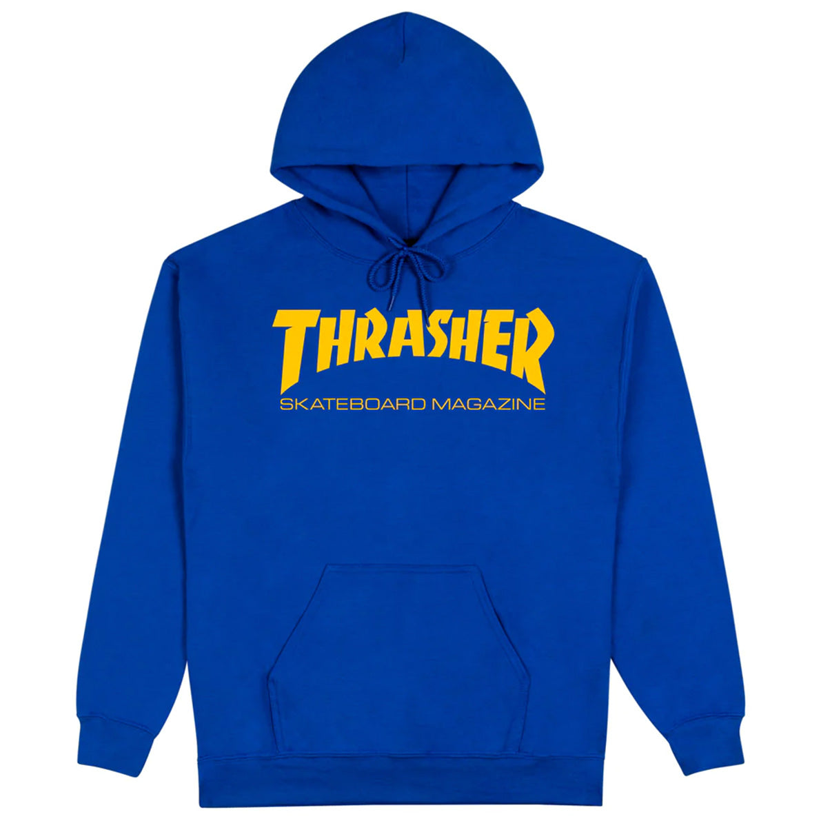 Blue Thrasher Mag hoodie with yellow logo