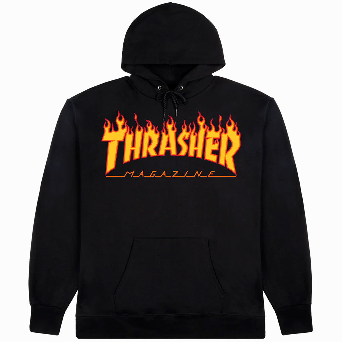 Black Thrasher Flame Logo Hoodie