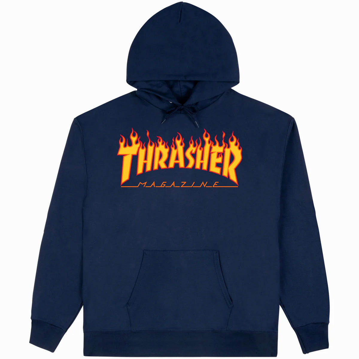 Navy Blue Thrasher Flame Logo Hoodie