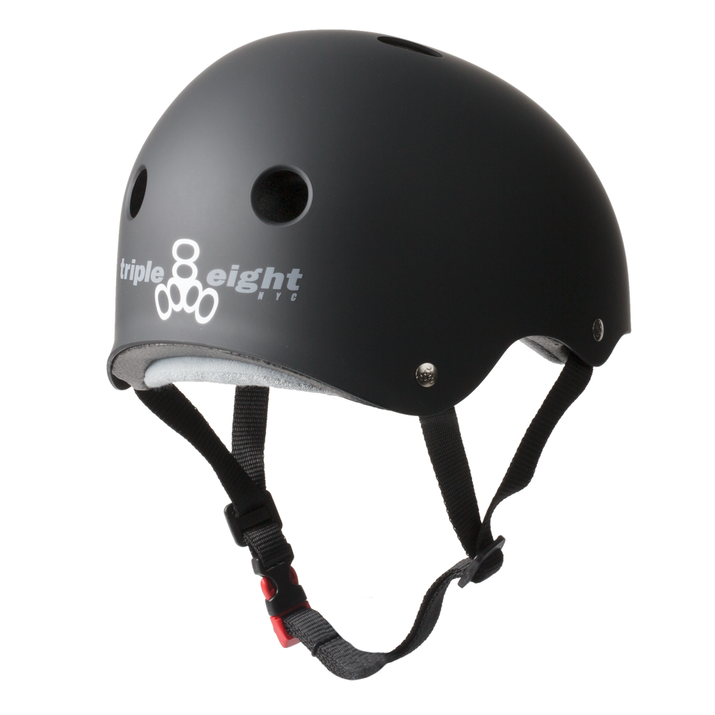 Matte Black Certified Sweatsaver Triple 8 Helmet Back