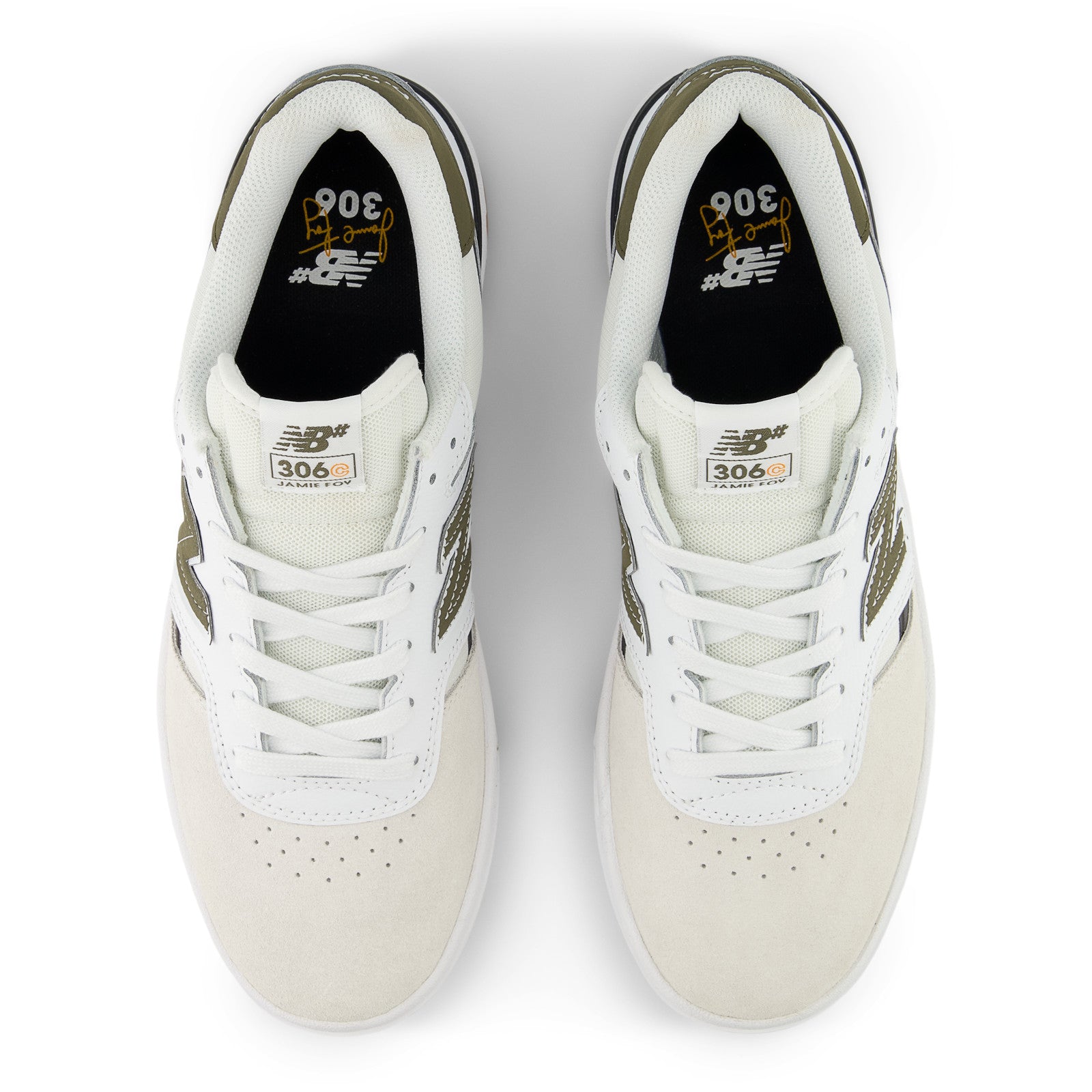 White/Olive 306 Jamie Foy Cup NB Numeric Skate Shoe Top