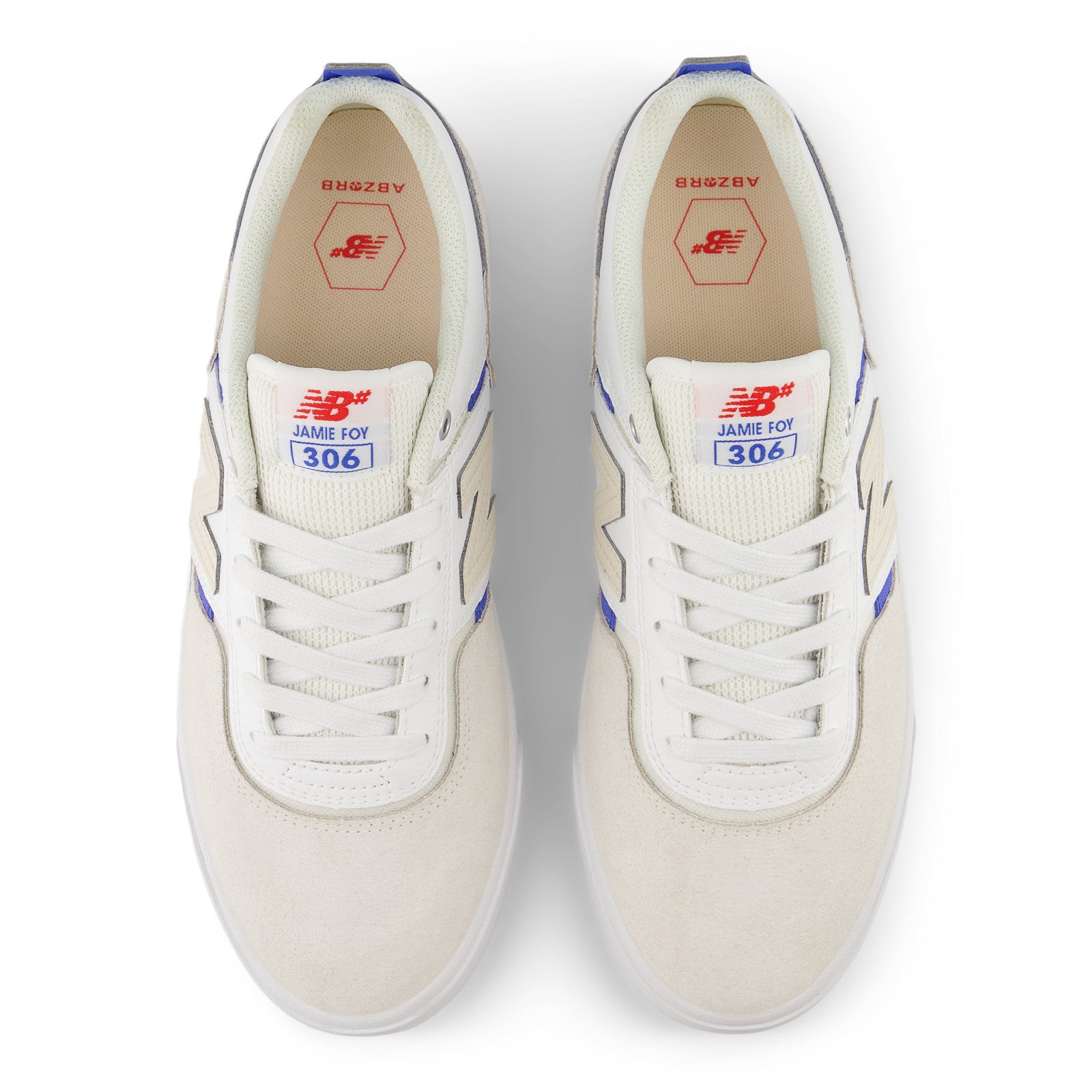 White/Royal Jamie Foy New Balance 306 Skate Shoe Top