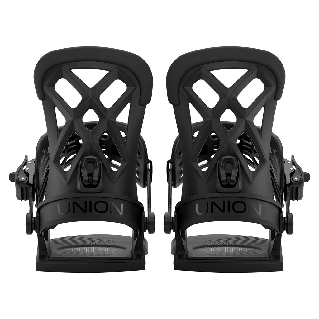 Pair of Black Union Flite Pro Snowboard Bindings 2026 Back