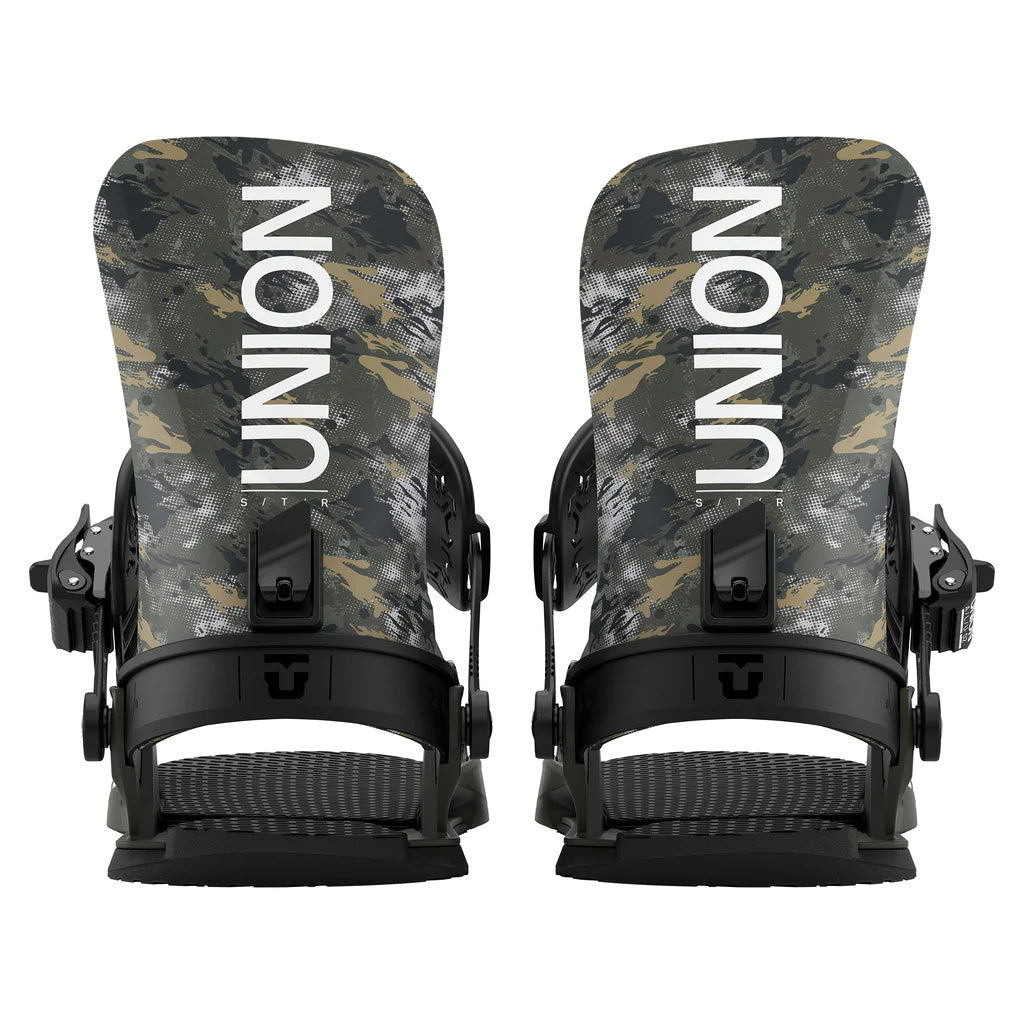 Green Camo Union STR Snowboard Binding 2026 Back