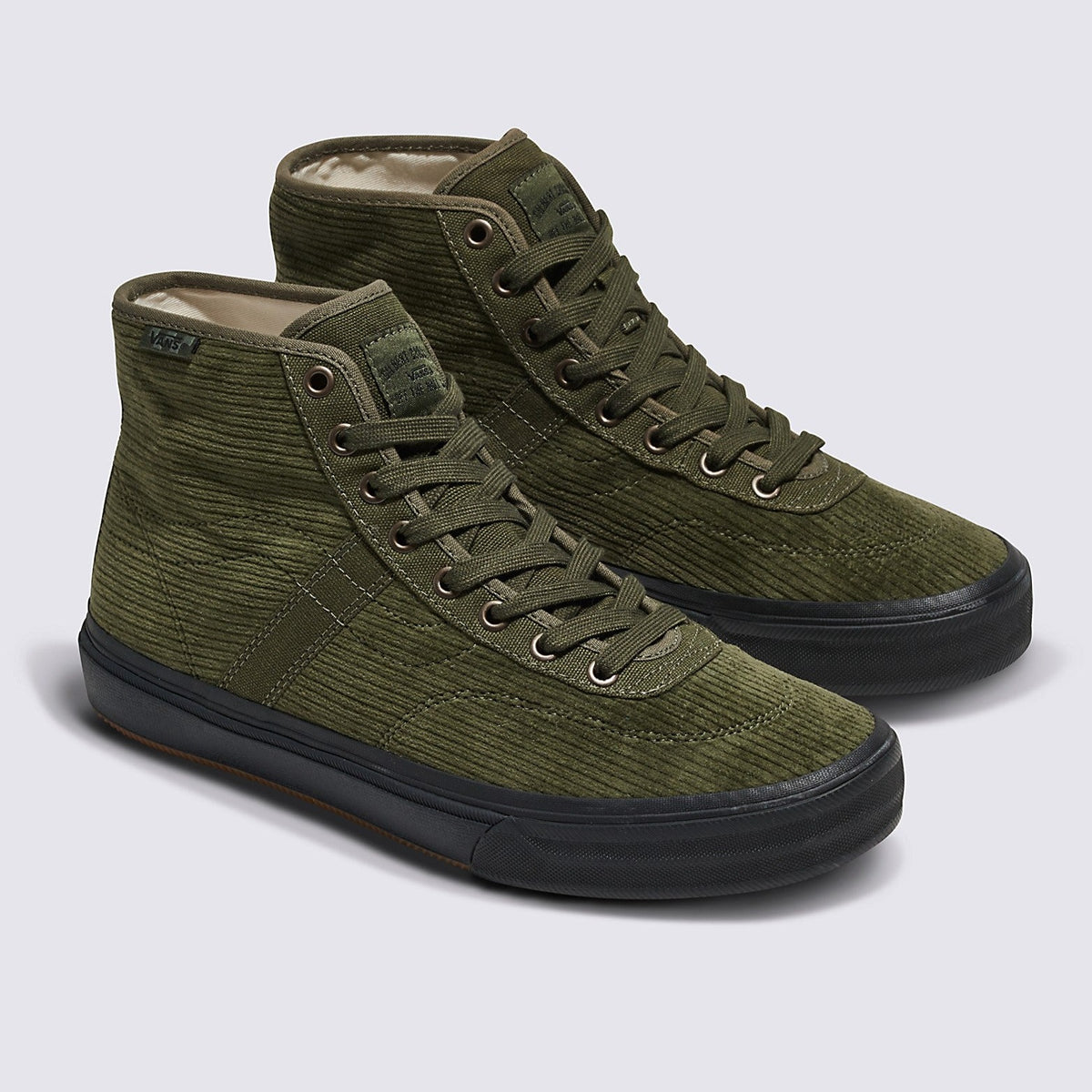 Vans Crockett High Decon Corduroy Skateboard Shoe - Olive/Black