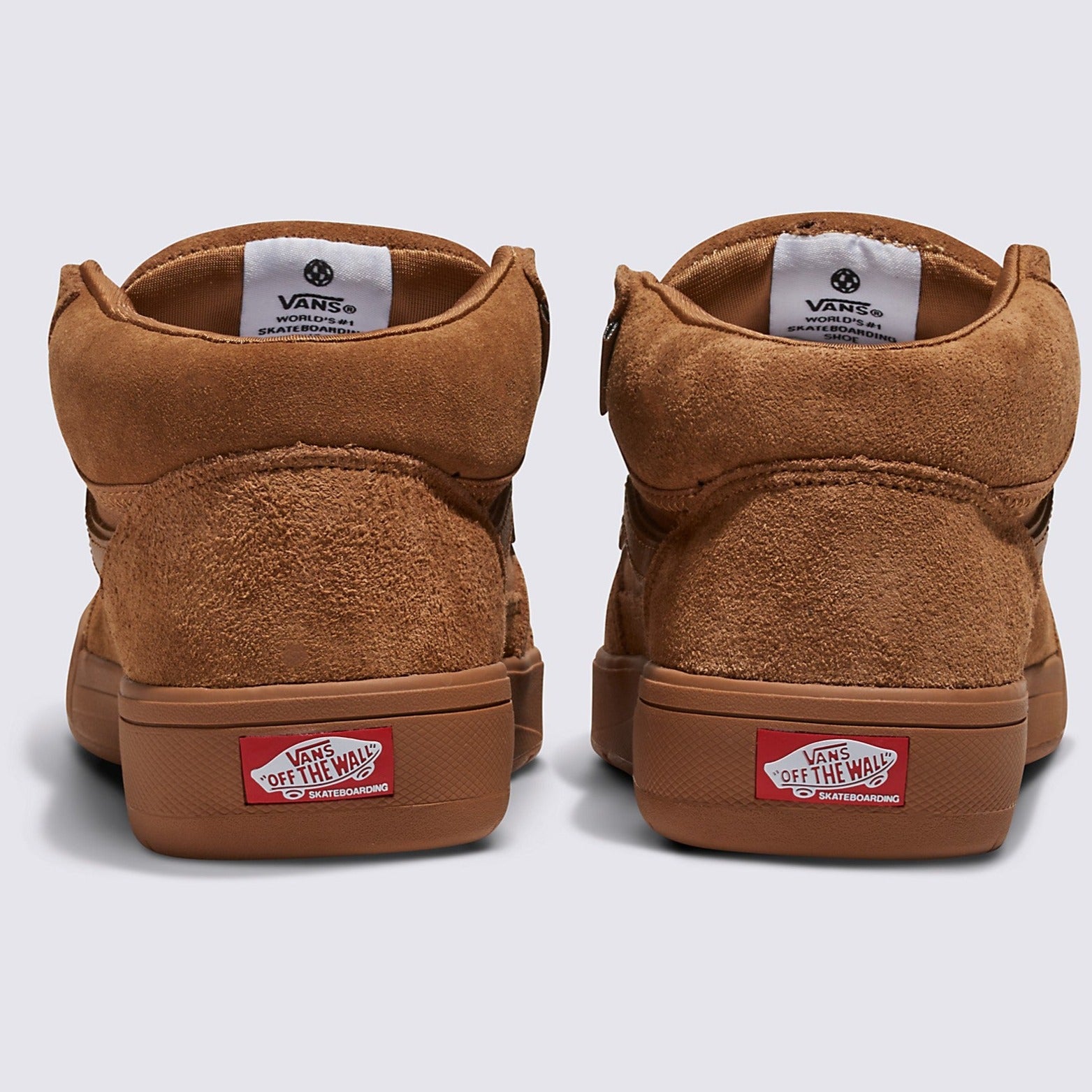 Brown/Gum Zahba Mid Vans Skate Shoe Back