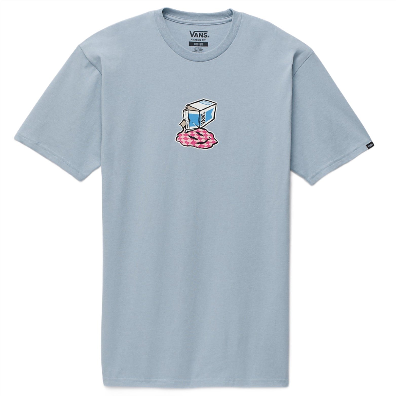 Dusty Blue Spilled Warp Vans Tee