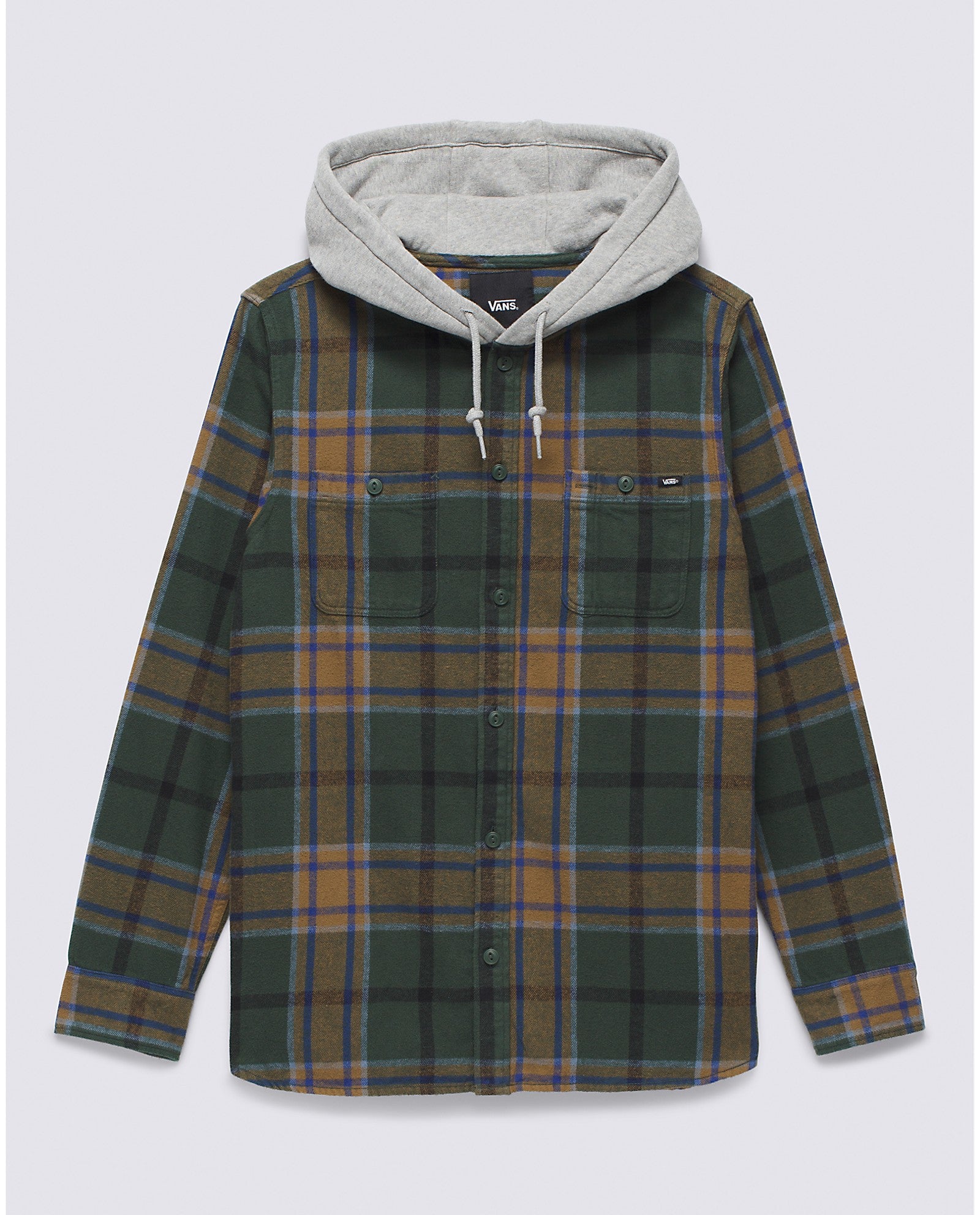 Deep Forest/Kangaroo Lopes Hooded Flannel Vans Shirt